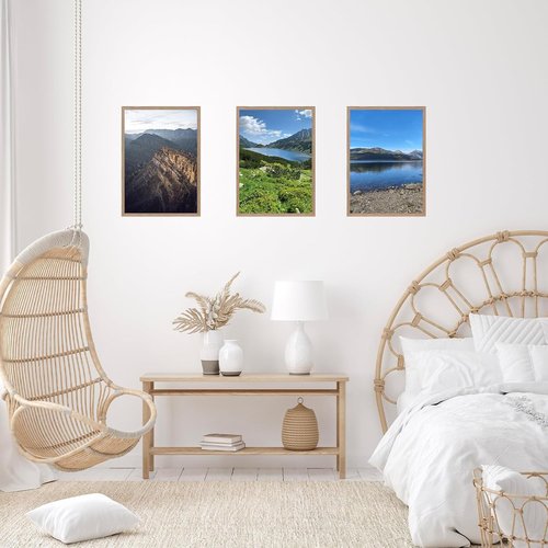 JCJMY Rustic Brown Picture Frame - 16x23 for Horizontal & Vertical Photos | Wall Hanging Gallery Decor