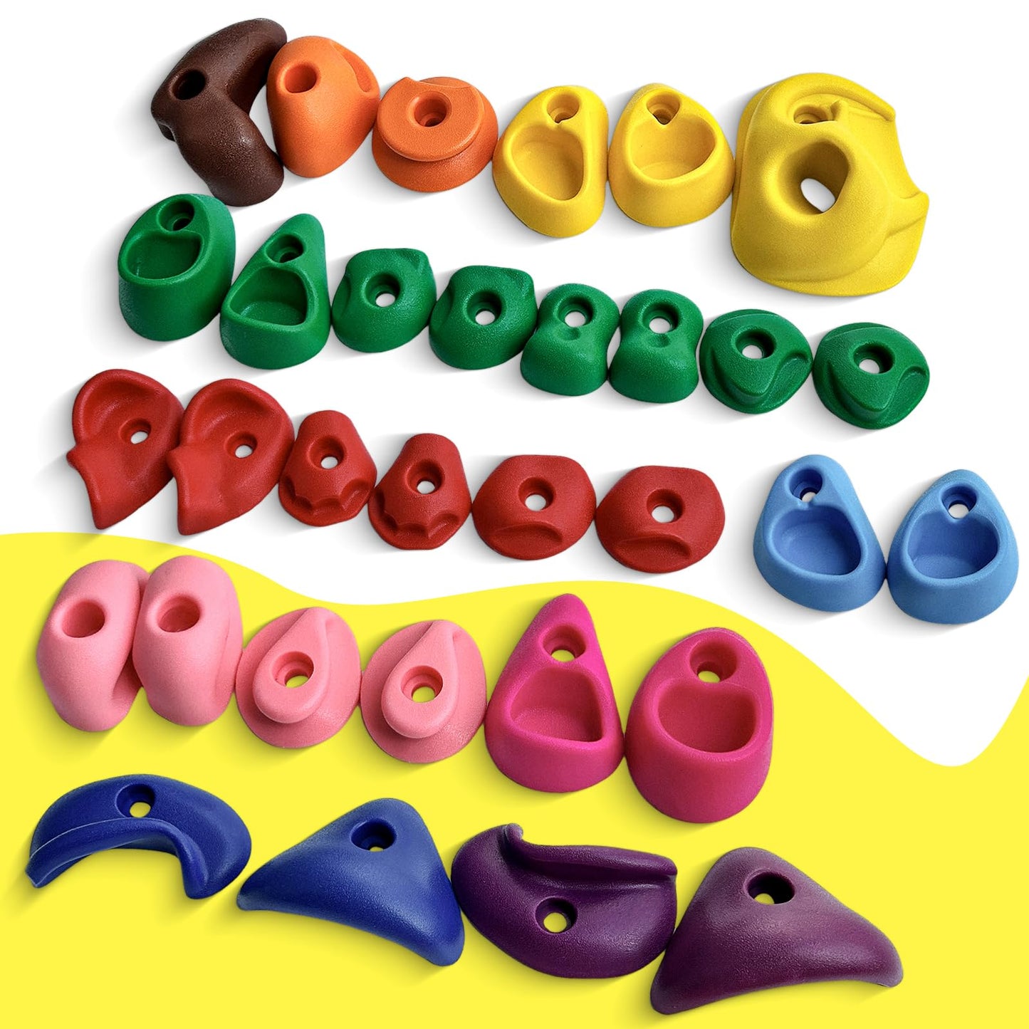 NEATATOU 32 PCS Rock Climbing Holds for Kids,Rock Climbing Wall Grips Climbing Rocks Wall Kit for Indoor and Outdoor Playground Play Set with Hardware （Style A）