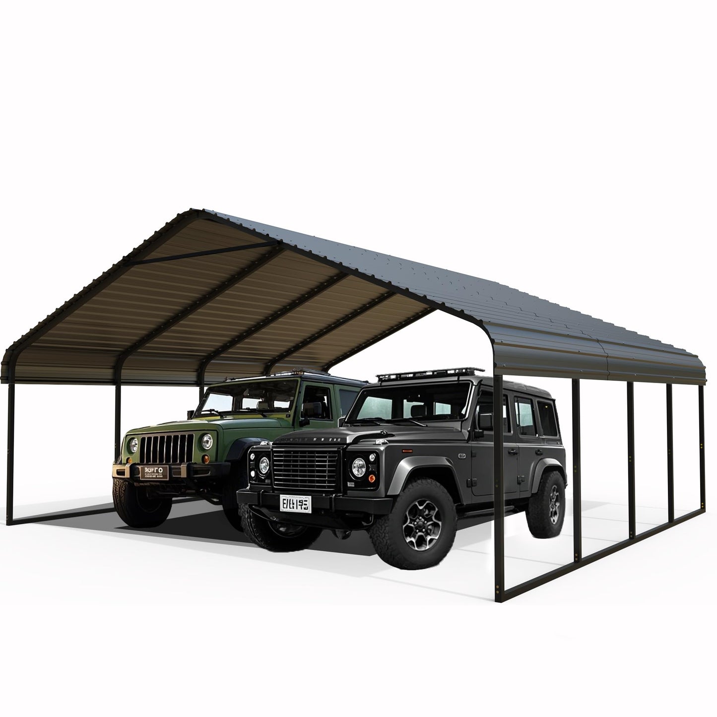 KEIKI 20x20ft Heavy Duty Carport Canopy Shelter, Galvanized Steel Portable Garage for Car Truck Boat, All-Weather Reinforced Cover with Quick Assembly, Outdoor Party Event Tent, Gray