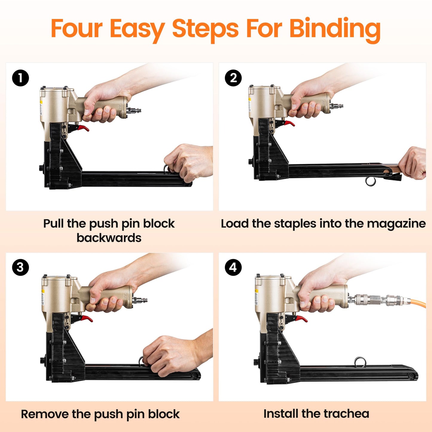 meite ADCS-22 Box Stapler 16 Gauge Carton Closing Stapler Heavy Duty Pneumatic Cardboard Staple Gun for Corrugated Case Packaging, Accepts 1-3/8" Crown 3/4"-7/8" Leg Carton Staples