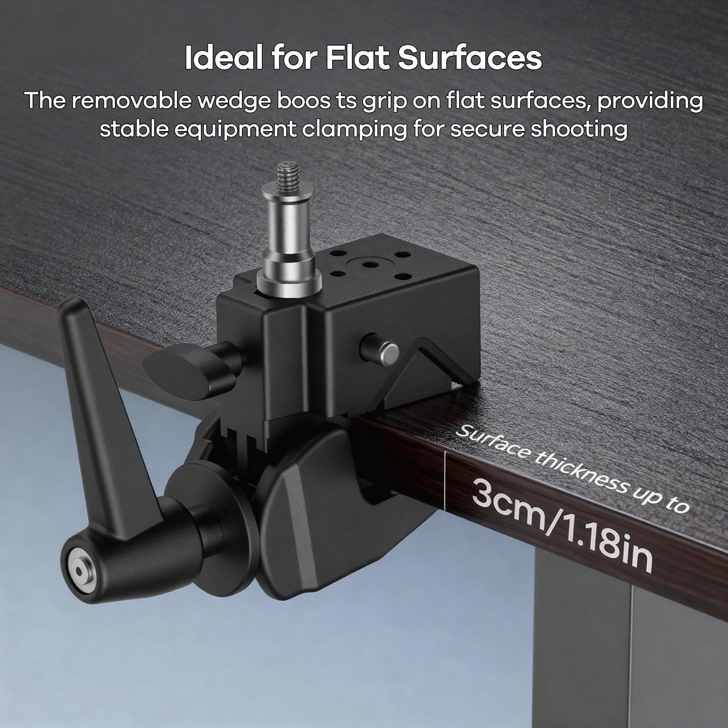 5/8" 33lb (15kg), Heavy Duty Super Clamp Mount Kit with Stud for DSLR Camera, Tripod, LED Light & Video Lighting