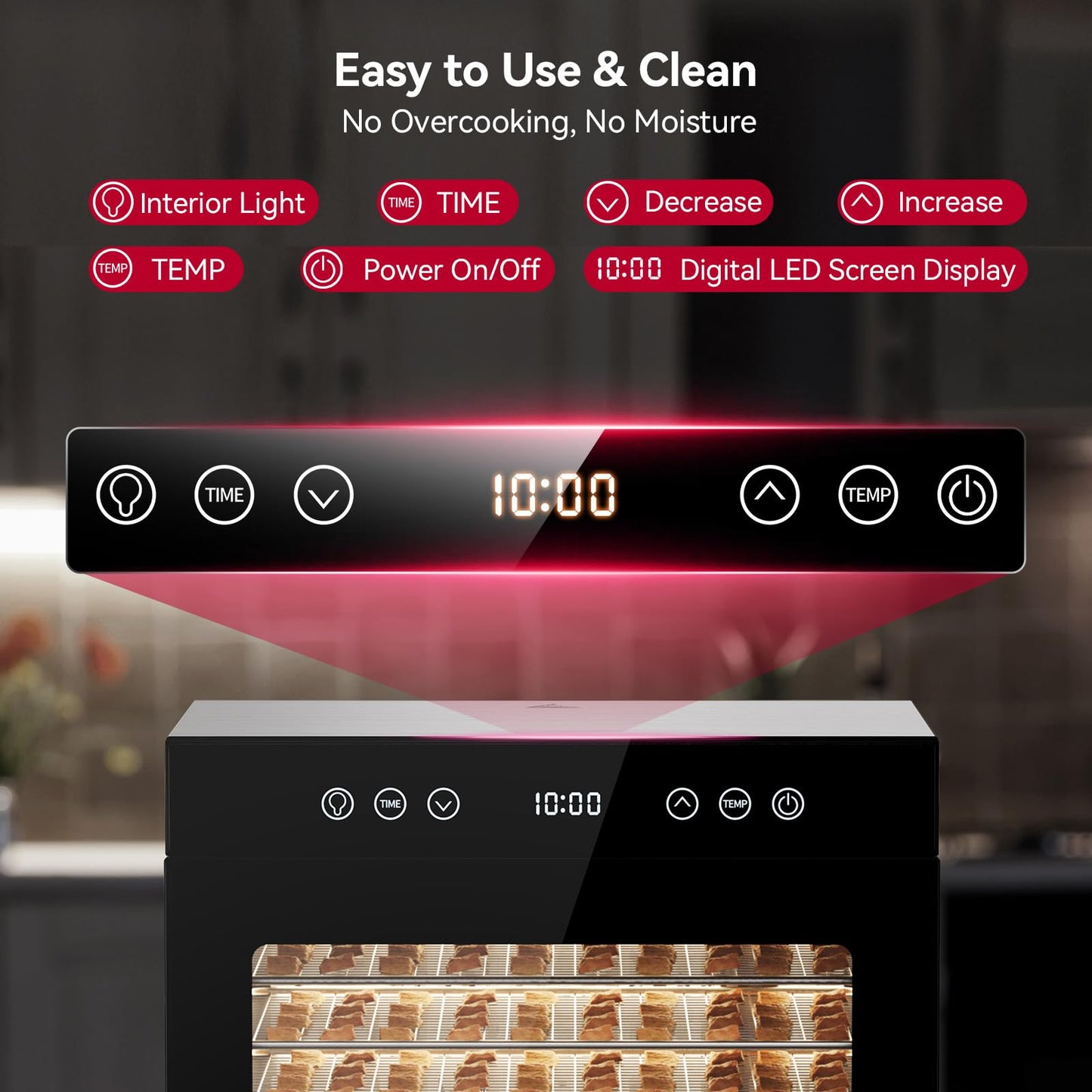 Food Dehydrator 650W, 8 Stainless Steel Tray Dehydrating Machine with Digital Timer & Temp Control (95℉-167℉), Quiet Powerful Jerky Dryer for Beef, Fruits, Herbs, Dog Treats, Veggies