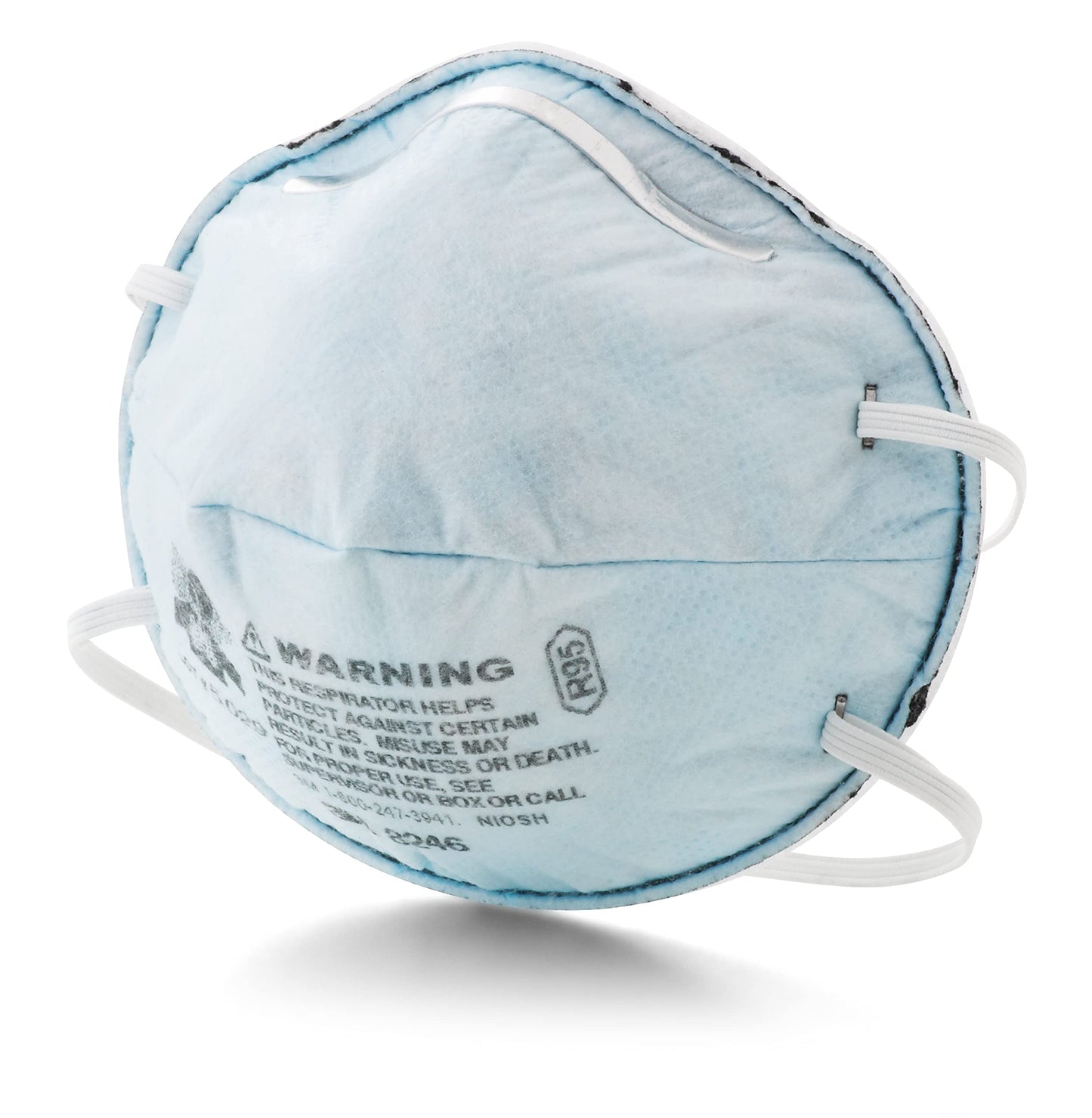 3M Particulate Respirator 8246, Pack of 20, R95, NIOSH APPROVED, with Nuisance Level Acid Gas Relief, Carbon Filter Layer, AG Reduction, Disposable