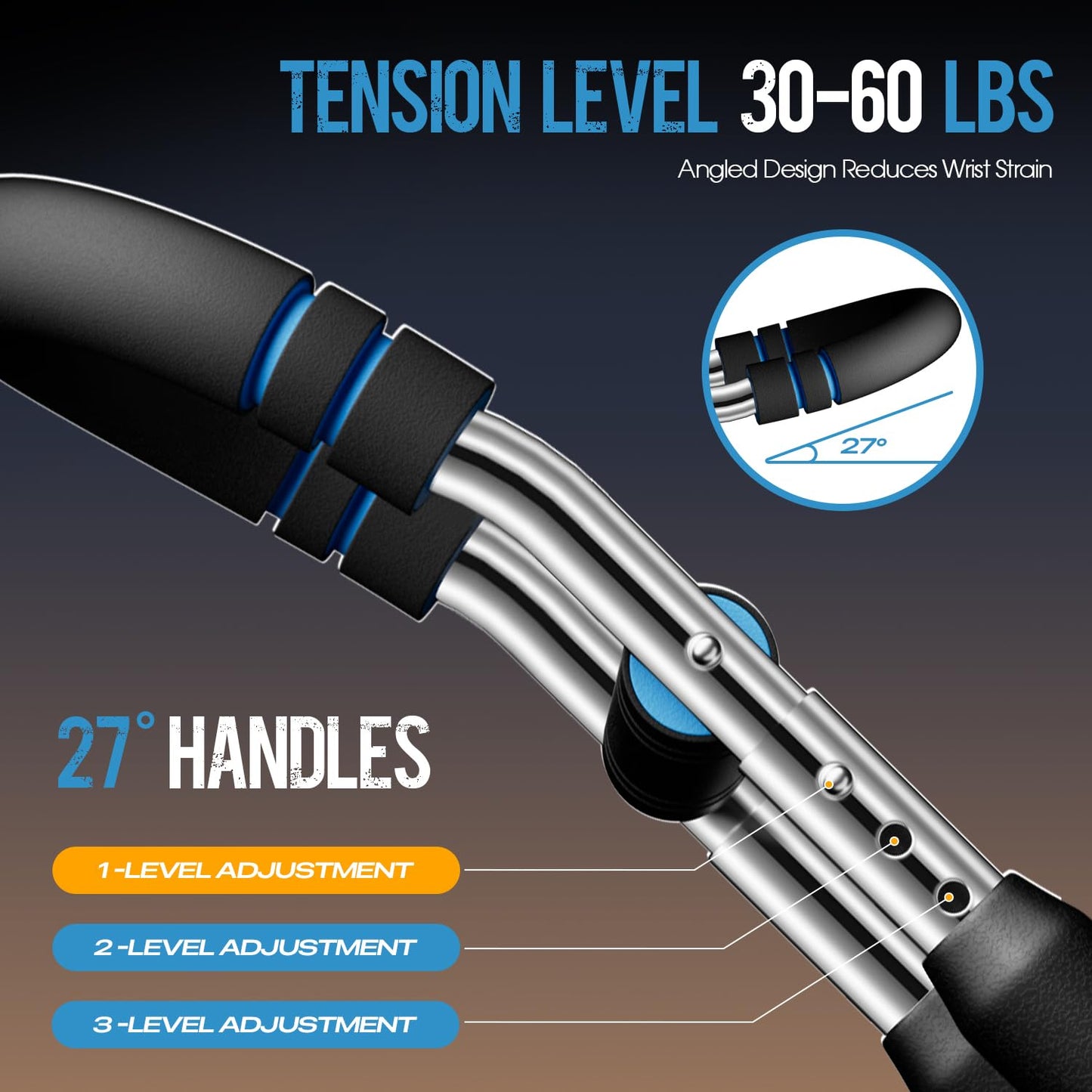 Twister Arm Trainer, Adjustable Twister Arm (30-60 lbs) Chest & Arm Workout Equipment for Men & Women, Ergonomic Detachable Arm Trainer Home Gym Strength Trainer with Anti-Slip Handles & Carry Bag