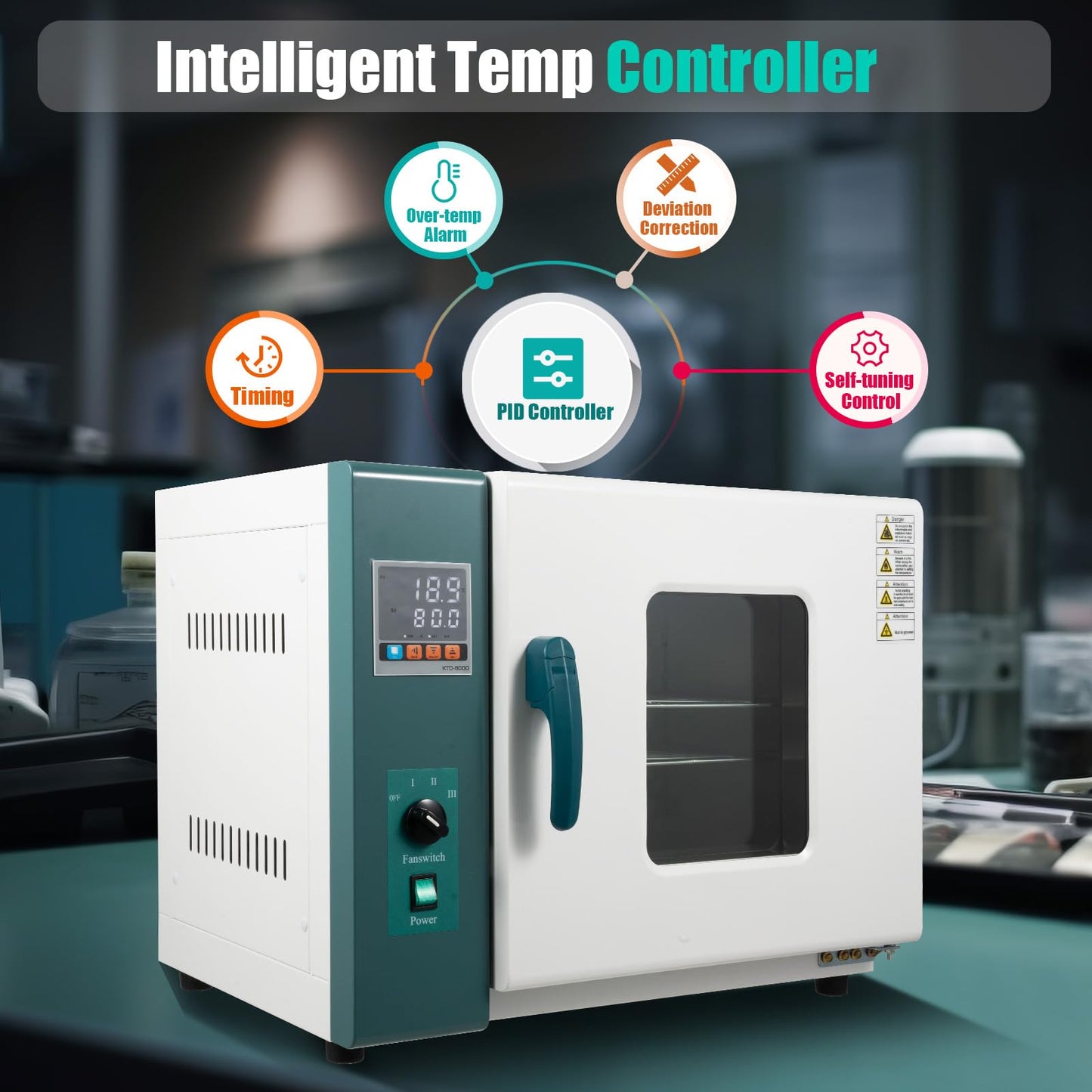 Industrial Drying Oven 1000w - Digital Blast Lab Oven, 12 Gal Capacity, with Forced Air Convection, Constant Temperature Control, 110v Electric Heating, for Laboratory, Industrial Use