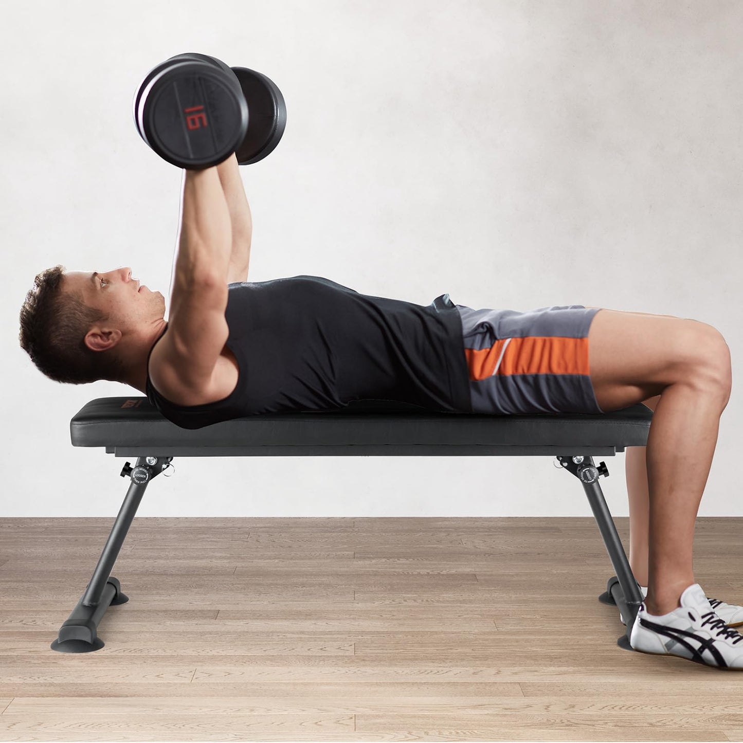 VEVOR Flat Weight Bench, Foldable Strength Training Bench, Utility Workout Bench for Full Body Workout, 1000 LBS Press Bench for Home Gym Exercise, for Multi-Purpose Weight Training and Ab Exercises