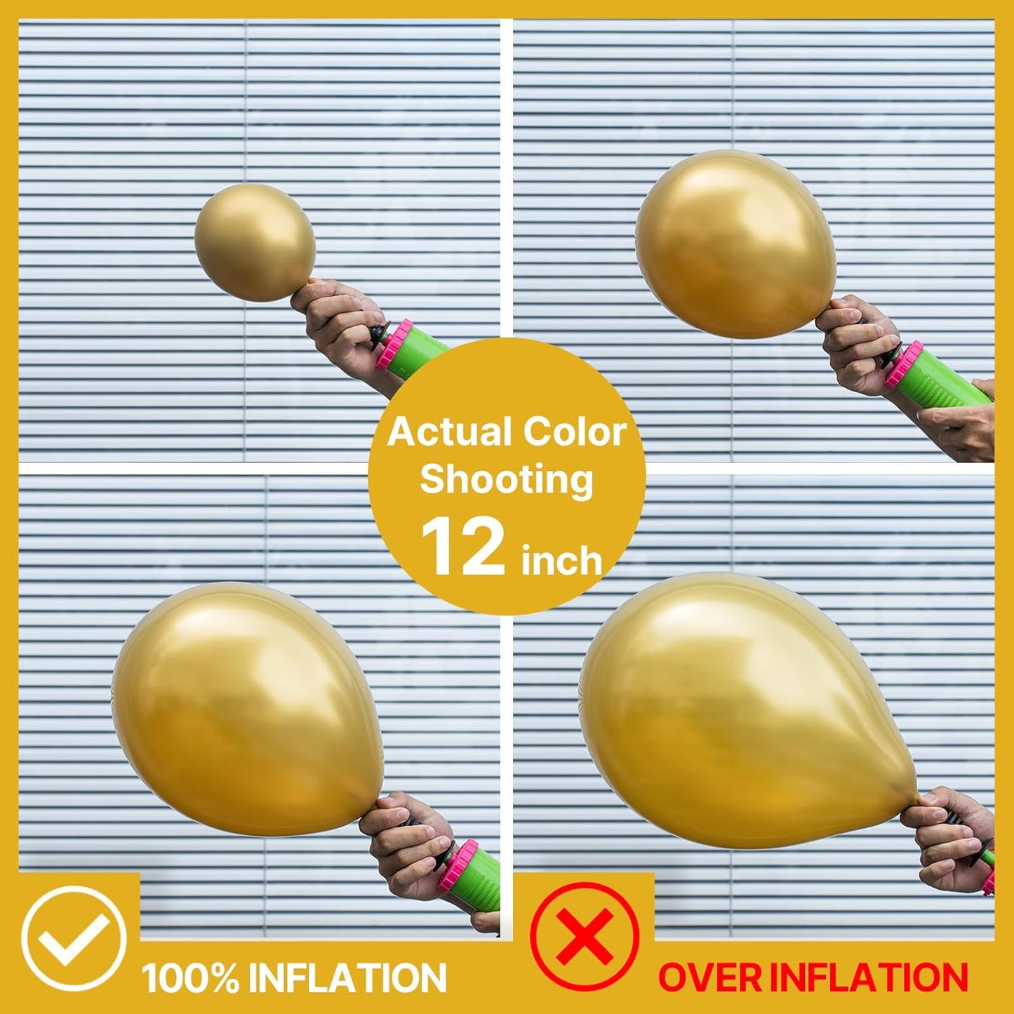 PartyWoo Gold Balloons - 101pcs 12-Inch Gold Latex Helium Balloons for Celebrations & Events