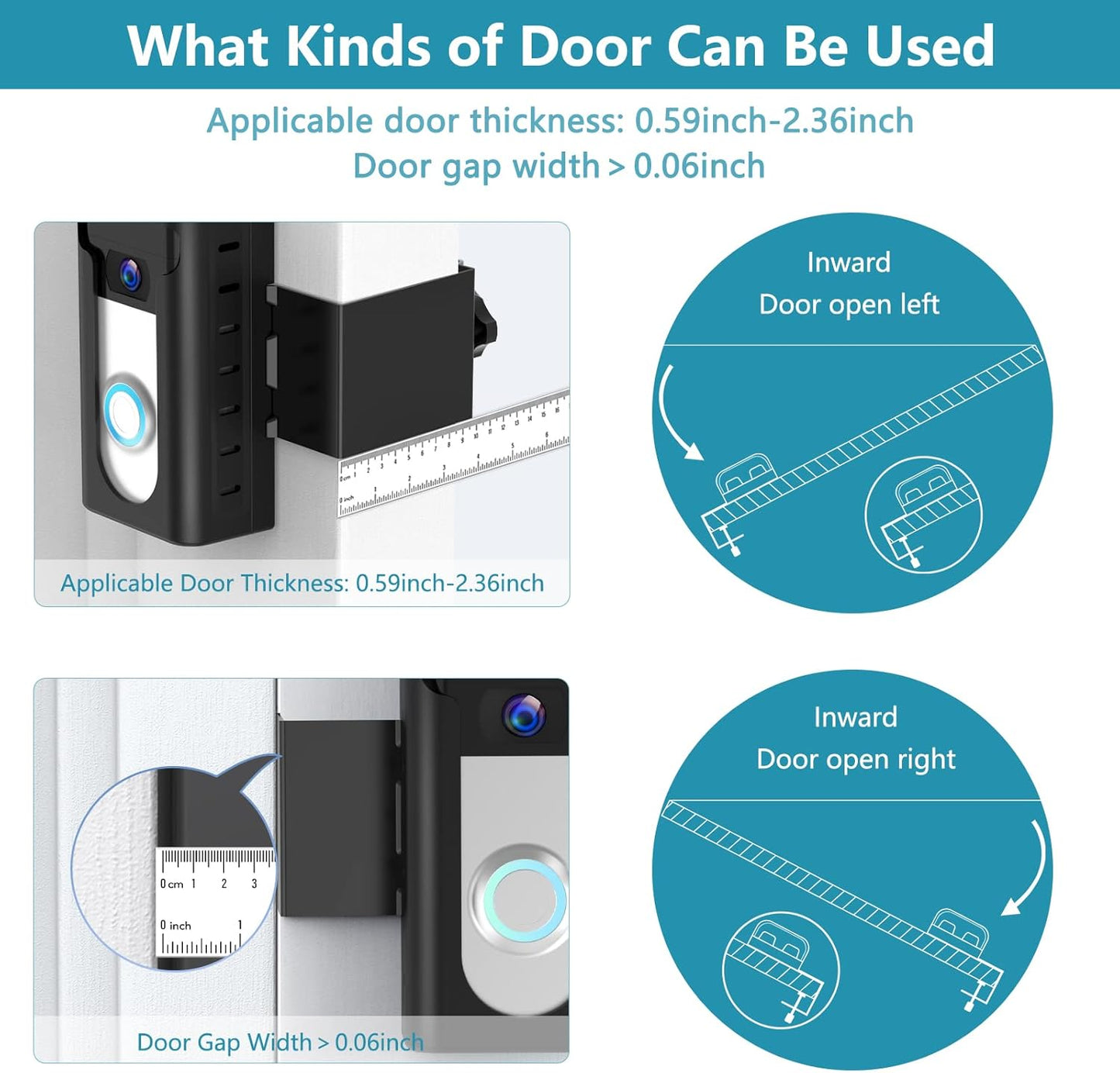 KIMILAR 2024 Upgrade Anti-Theft Video Doorbell Mount, Not Block Doorbell Motion Sensor, Adjustable No-Drill Mounting