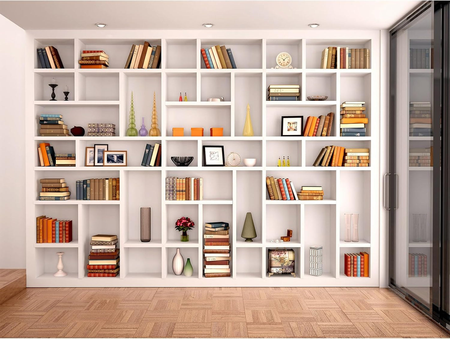 Mitivcati 5x4ft Bookcase Photography Backdrop School Library Study Bookshelf Scene Children Photography Backgrounds