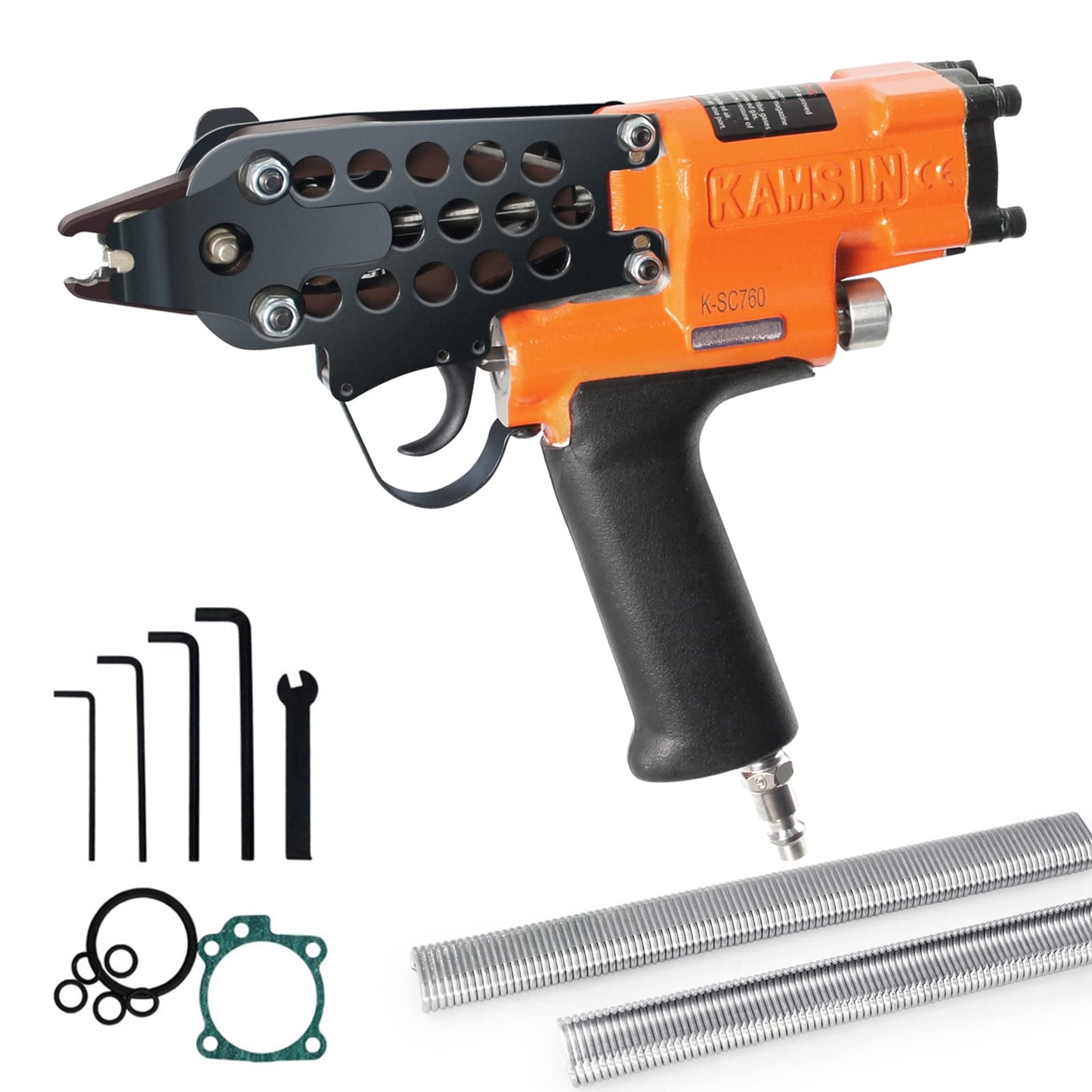 K-SC760 16 Gauge 1/2-Inch Hog Ring Gun, 3.0-4.8mm Closure Diameter Pneumatic Hog Ring Tool, Automatic C Ring Plier, Hog Rings Tool for Fencing, Cages (K-SC760 C Ring Gun)