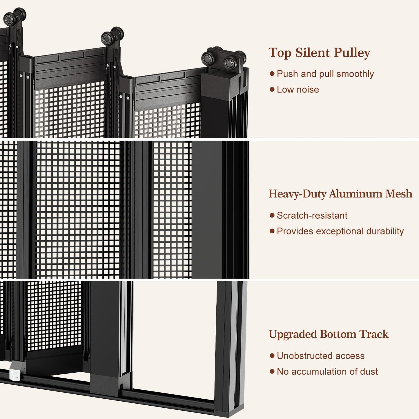 Yotache Retractable Screen Door Fits 32"x80" to 32.5"x80.5" Doors - Aluminum Frame & Pet-Proof Mesh - Magnetic Self-Latching Convenient Sliding Door with Left and Right Openings