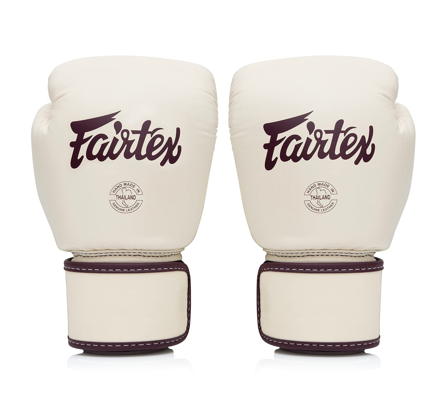 Fairtex BGV16 Leather Muay Thai Boxing Gloves (Khaki, 12 oz)