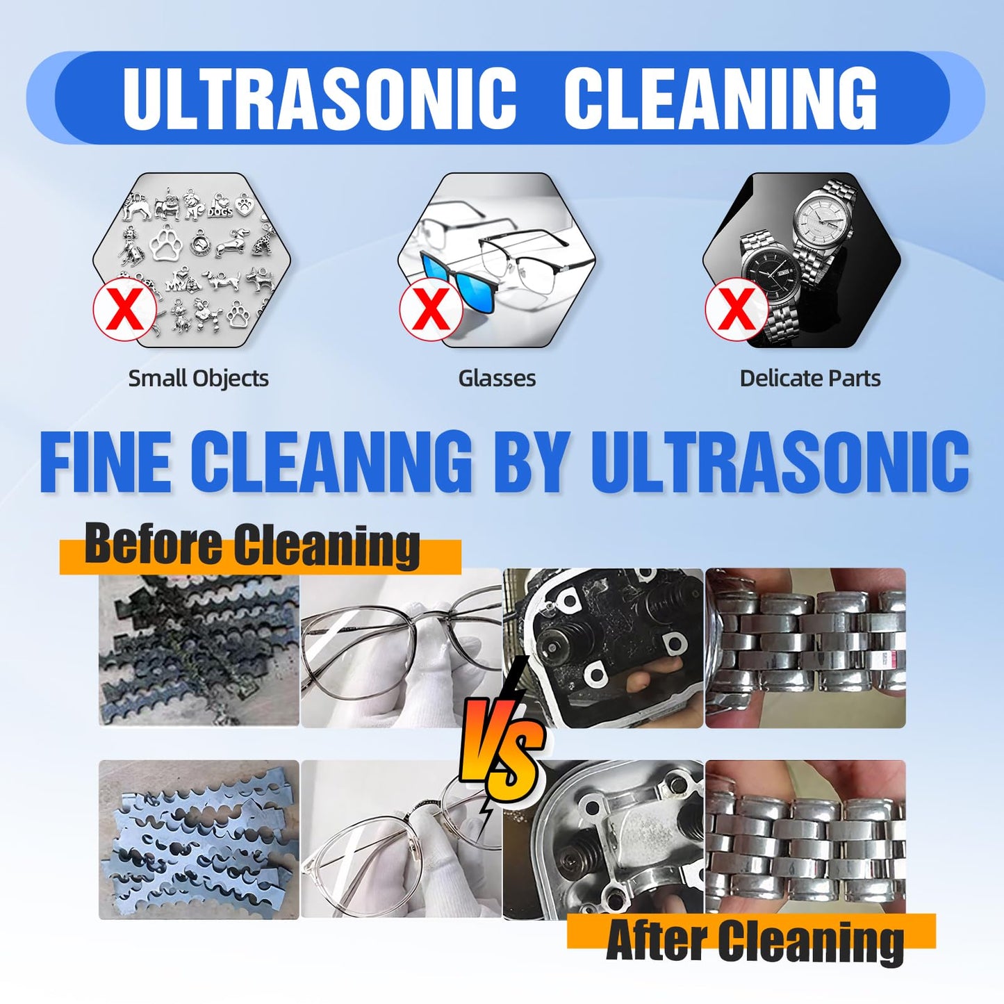 DACAT-RICHFU 6.5L Ultrasonic Cleaner Machine with Heater Timer, 180W Stainless Steel Ultrasonic Washing Machine, 40KHz Sonic Jewelry Glasses Parts Washer for Jewelry Eyeglasses Tools Parts