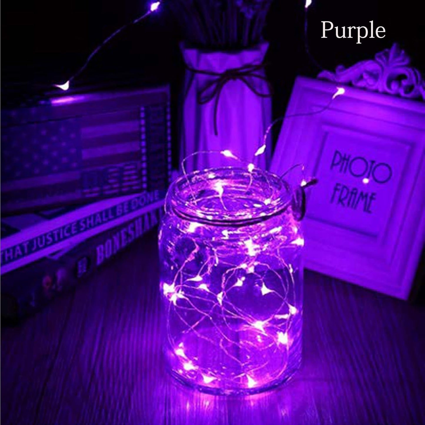 VOOKRY 30 LED Fairy Lights - 10 ft Purple Waterproof String Lights for DIY Weddings & Parties