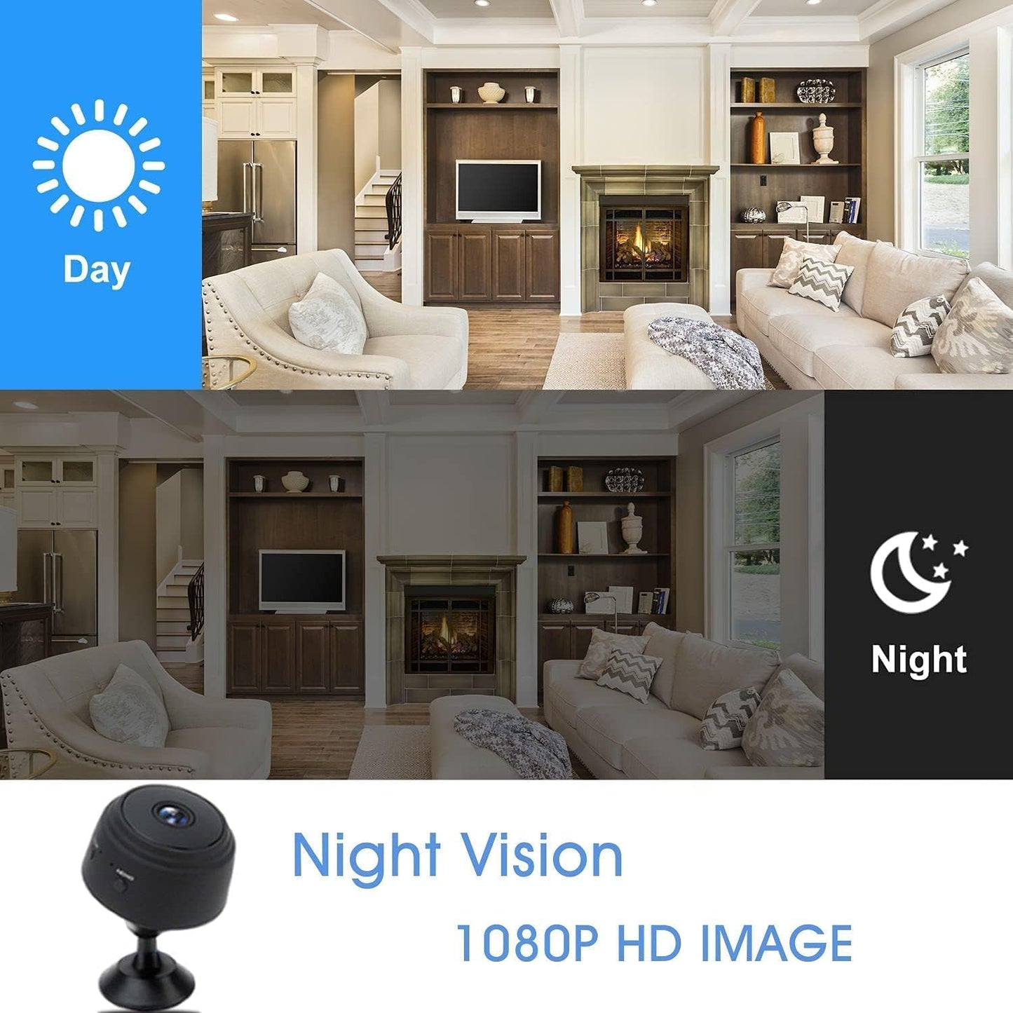 X W EI UNION Secret Camera Spy Camera WiFi Home Security Camera Mini Hidden Camera Video Recorder Night Vision Live