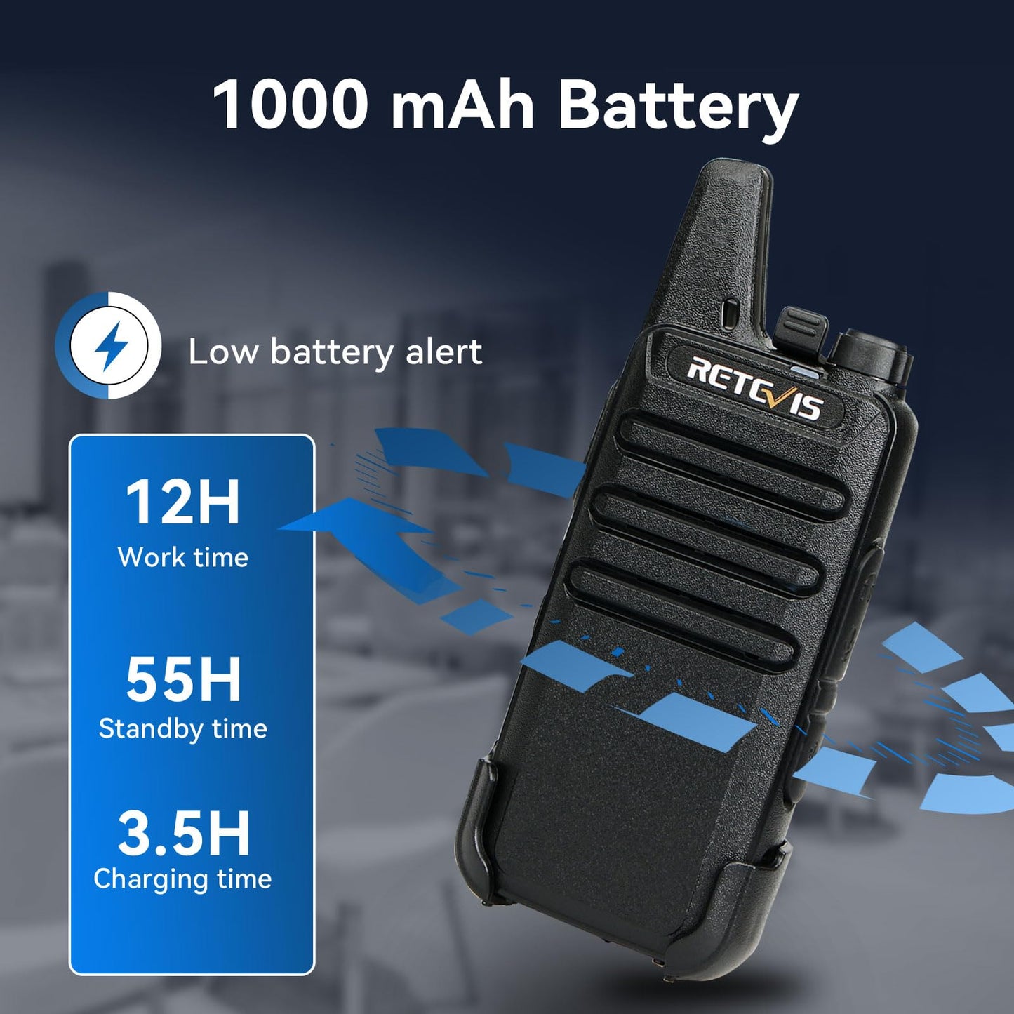 Retevis RT22 Walkie Talkies Mini, Rechargeable Two Way Radio Long Range, 2 Way Radio Small, Portable VOX, for Business Commercial Work School Church Restaurant (20 Pack,Black)