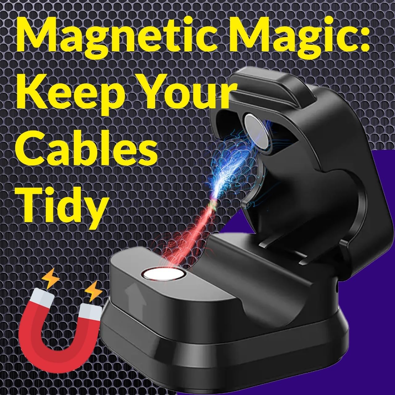 Generic 12-Pack 4 Cord Organizer Holder with Cable Ties Magnetic Cable Clips with Strong Adhesive Easy-Open Wire