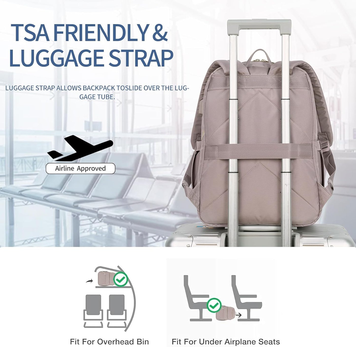 Backpack 15.6 Inch Backpack, 30L Backpack, EMPSIGN Laptop Purse for Women and Men with USB Charging Port, Travel Water