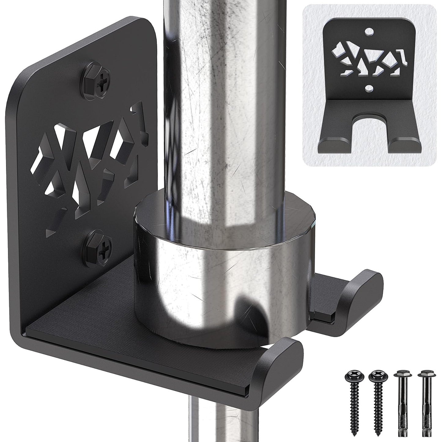Kipika Versatile Wall Mounted Barbell Holder with 1-Hooks Storage Rack for Barbell Bars Holds Under 33mm Bar Size and Fitness Accessories Space-Efficient Gym Organization for Home & Commercial Use
