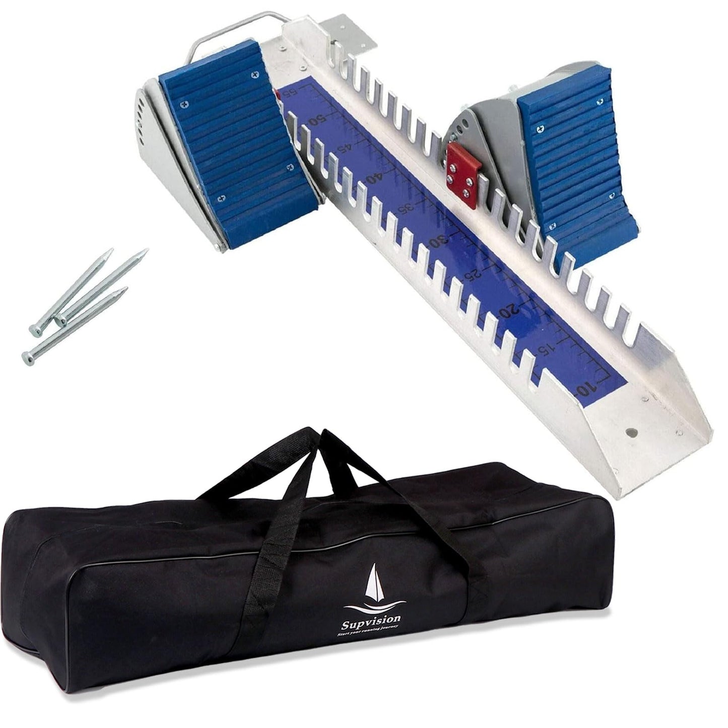 Supvision Starting Block Track Field with Carry Bag Multi-Function Starting Blocks for Sprinting 6 Angle Adjustable Aluminum Running Blocks Suitable for Athletics Plastic Runway Cinder