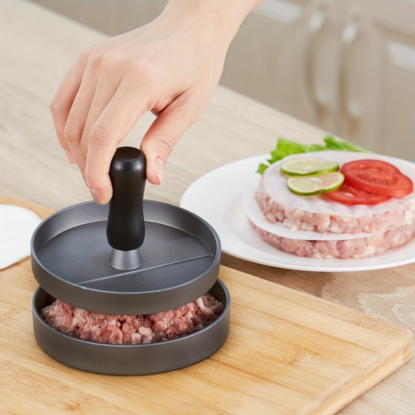 Skiennix Hamburger Press Patty Maker - 100% Free Patty Papers | Dishwasher Safe & BPA Free Kitchen Gadget