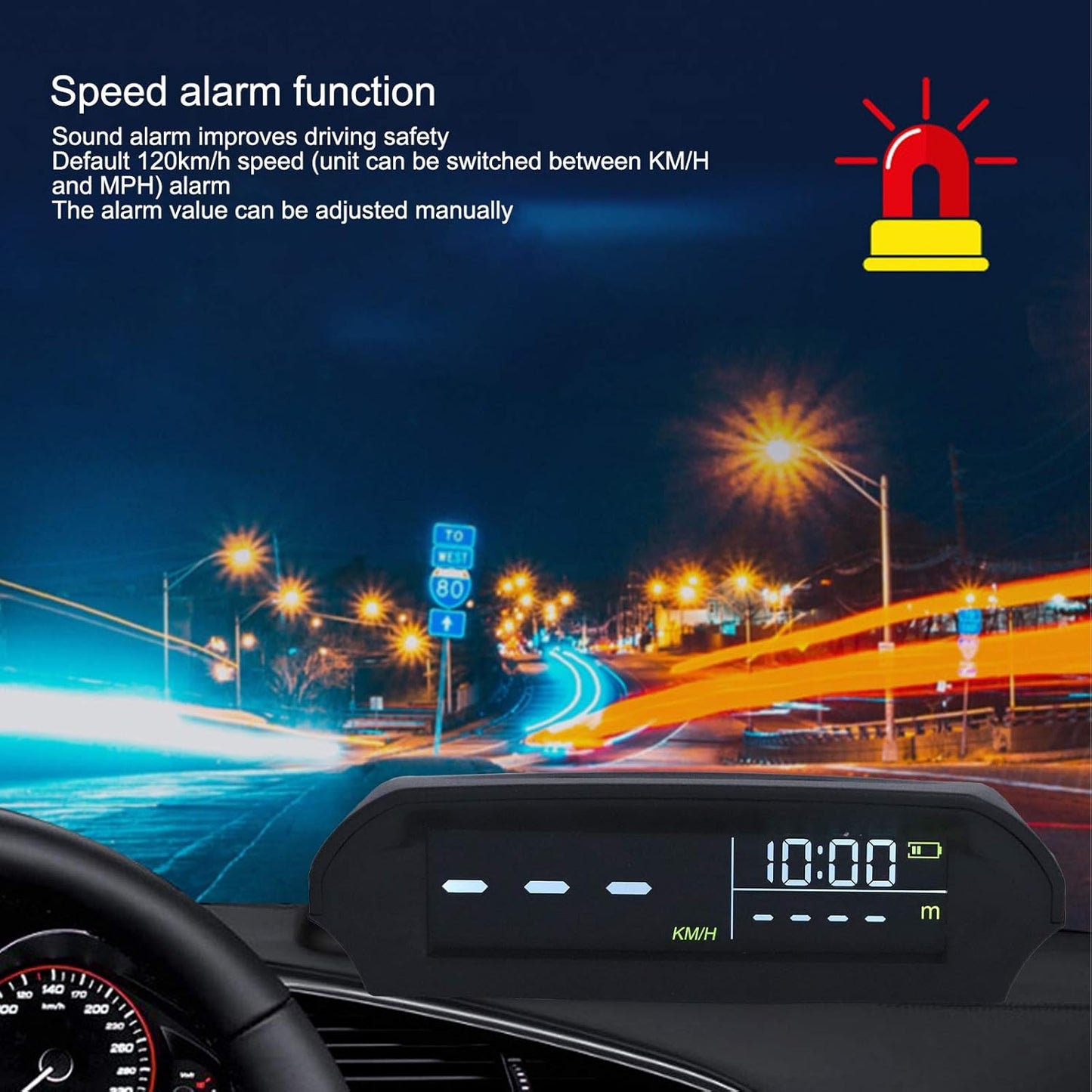Solar-Powered Multifunctional Vehicle Speedometer HUD Display