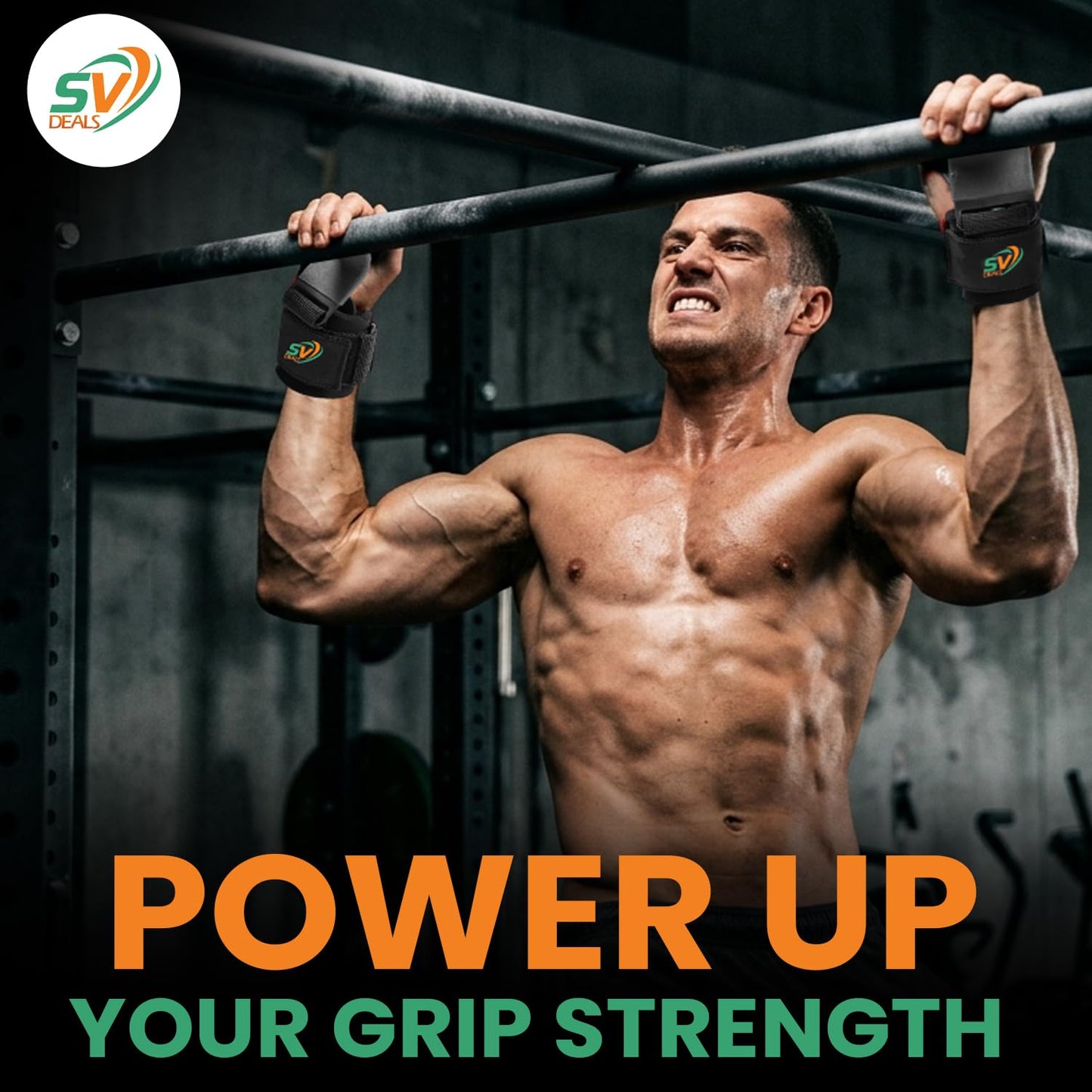 Weight Lifting Hooks with Wrist Straps for Deadlifts & Pull Ups – Heavy Duty Gym Hooks, Anti-Slip Grip, Padded Wrist Support for Strength Training, Powerlifting – SV Deals
