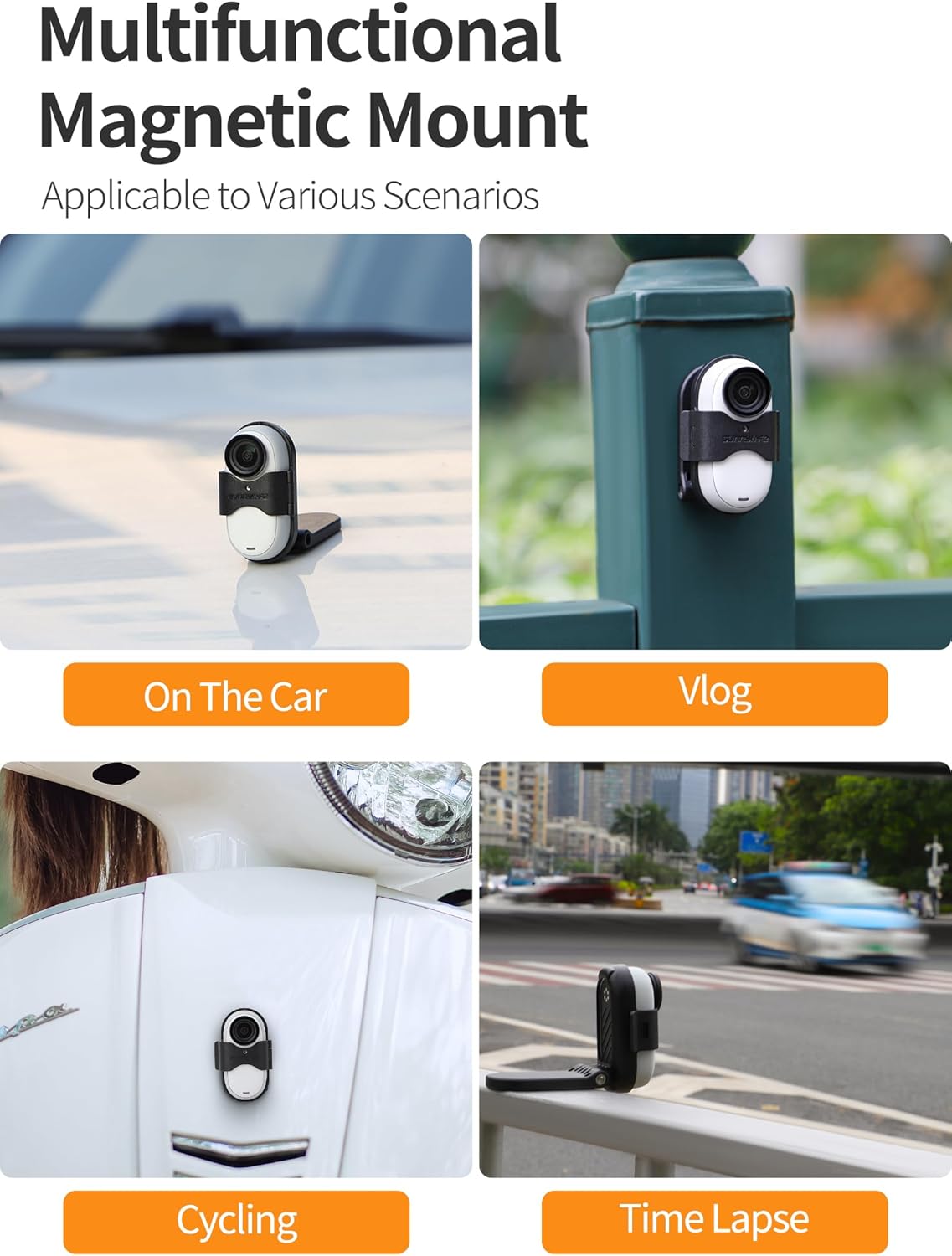 AILENICE Insta360 3S 3 Multifunctional Magnetic Mount for GO / GO Hand Free Neck Mount with Lanyard