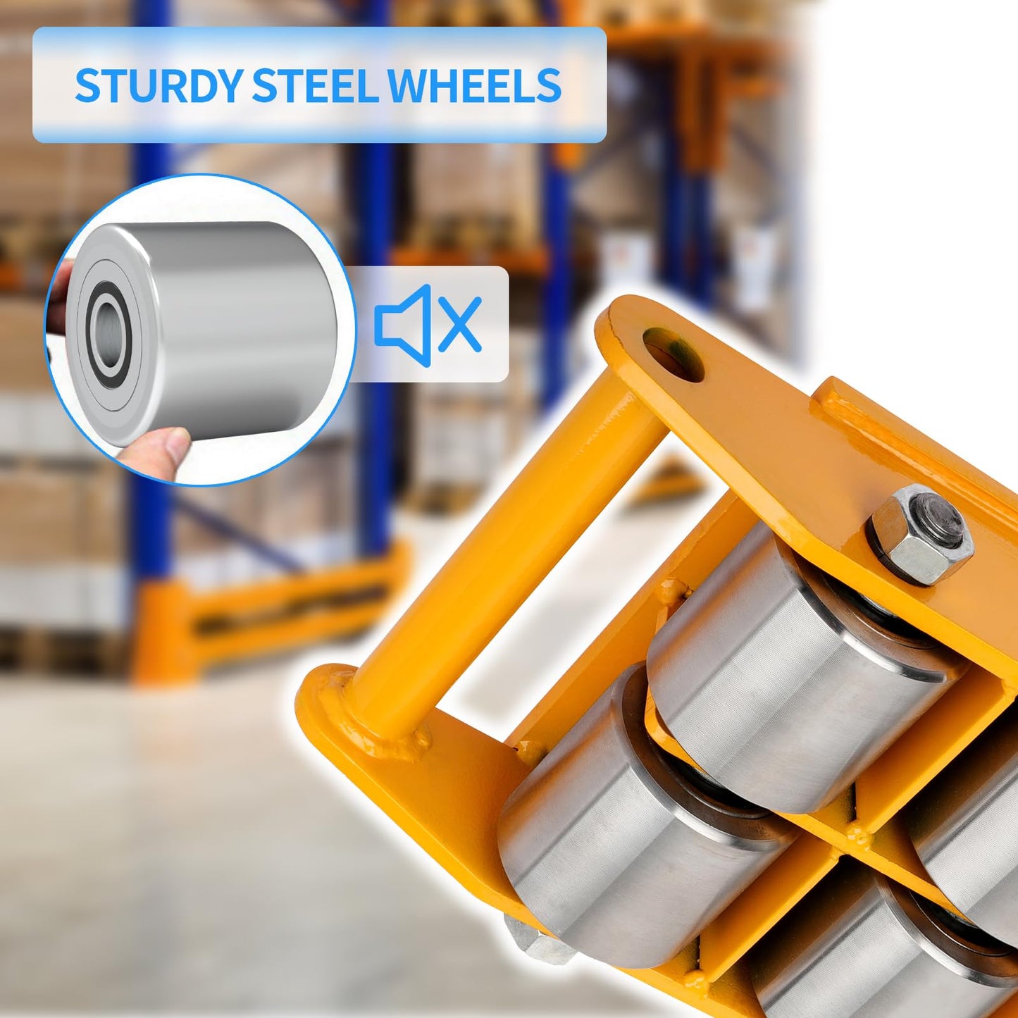 Dollate Heavy Duty Machine Skates 12T 26400lbs Machine Dolly Skate Machinery Moving Skate with 360° Rotation Cap, 8 Steel Wheels, Machinery Mover for Industrial Moving Equipment