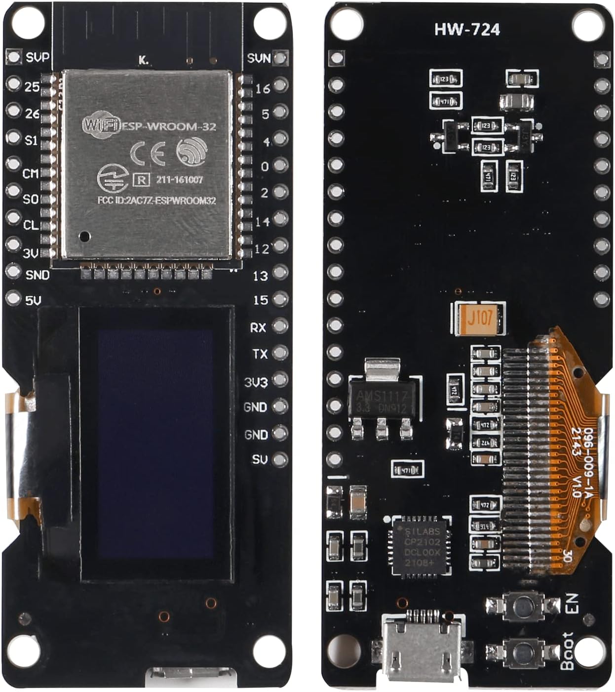 AITIAO 2PCS 0.96" ESP32 ESP32 2.4GHz D1 OLED Display WiFi Bluetooth Dual Mode Development Board Display for Wemos AP