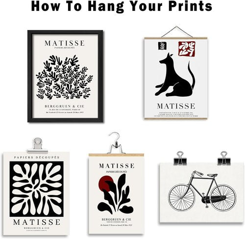 Anerza 16 PCS Black and White Wall Art Decor - Matisse Abstract Gallery Prints for Bedroom & Living Room Aesthetic