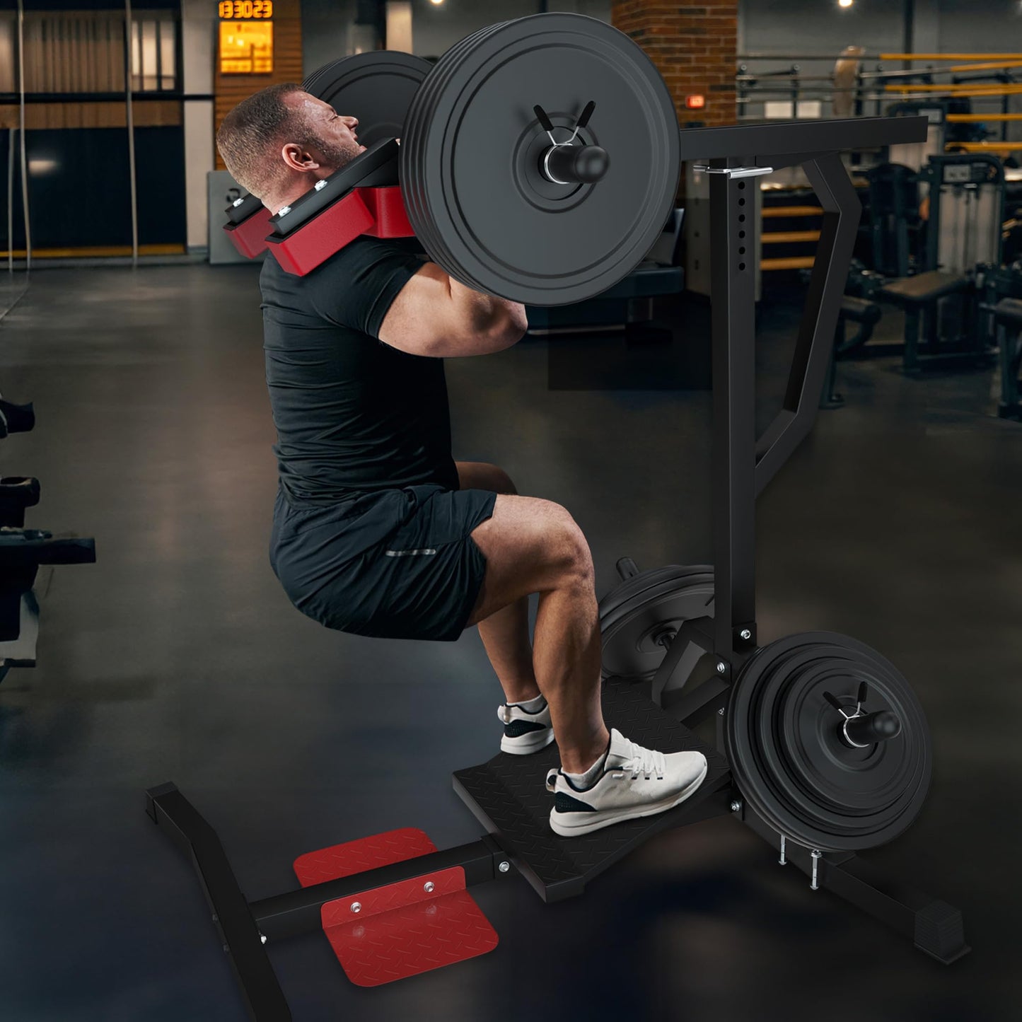 VIVITORY Leverage Squat Calf Raise Machine, Lower Body Training, Hack Squat Machine and Leg Press Machine, Weight Training Home Workout Equipment