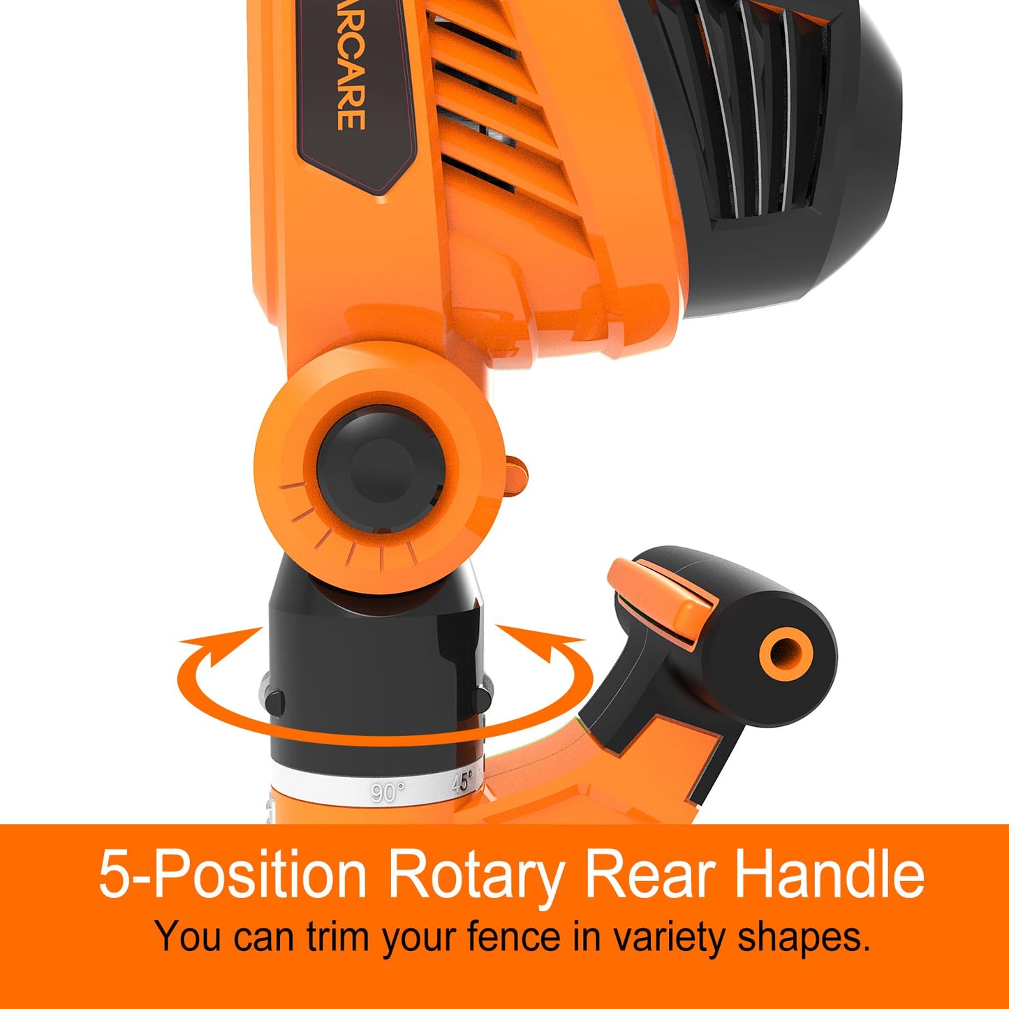 GARCARE 2 in 1 Electric Pole Hedge Trimmer, Power Hedge Trimmer with 20 inch Dual-Action Laser Cut & Adjustable Cutting Head, 4.8Amp, 600W, Corded