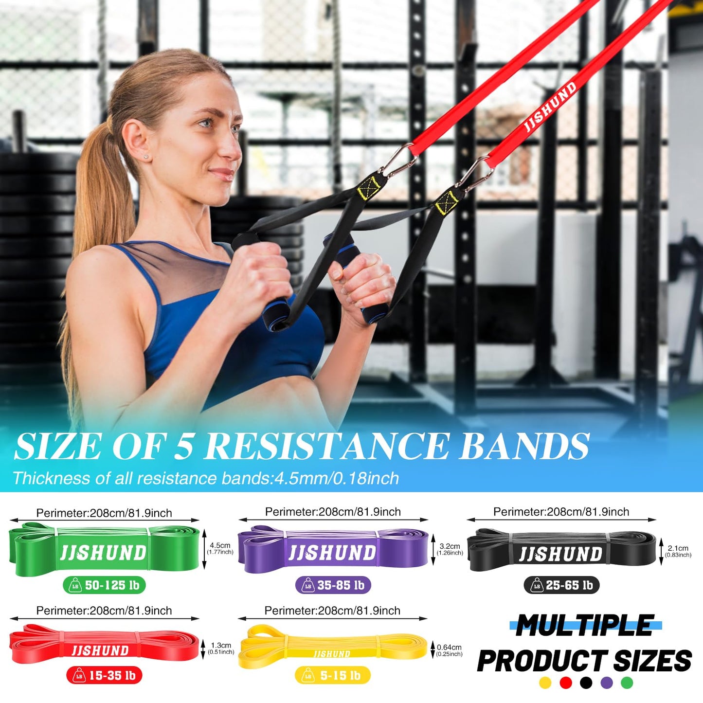 Resistance Bands, 5 Pcs Pull Up Assistance Bands Pull Up Bands Exercise Bands for Men Women, Workout Bands for Working Out, Muscle Strength Training, Body Stretching