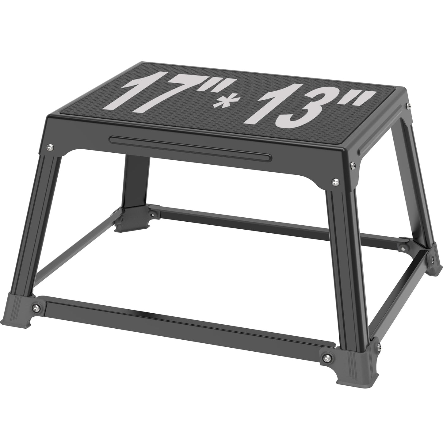 Metal Plyometric Jumping Box 12 Inch with 17 * 13 Inch Surface Steel Plyo Box Home Gym Jump Trainer for Fitness Exercise Agility Stamina Conditioning Strength Training