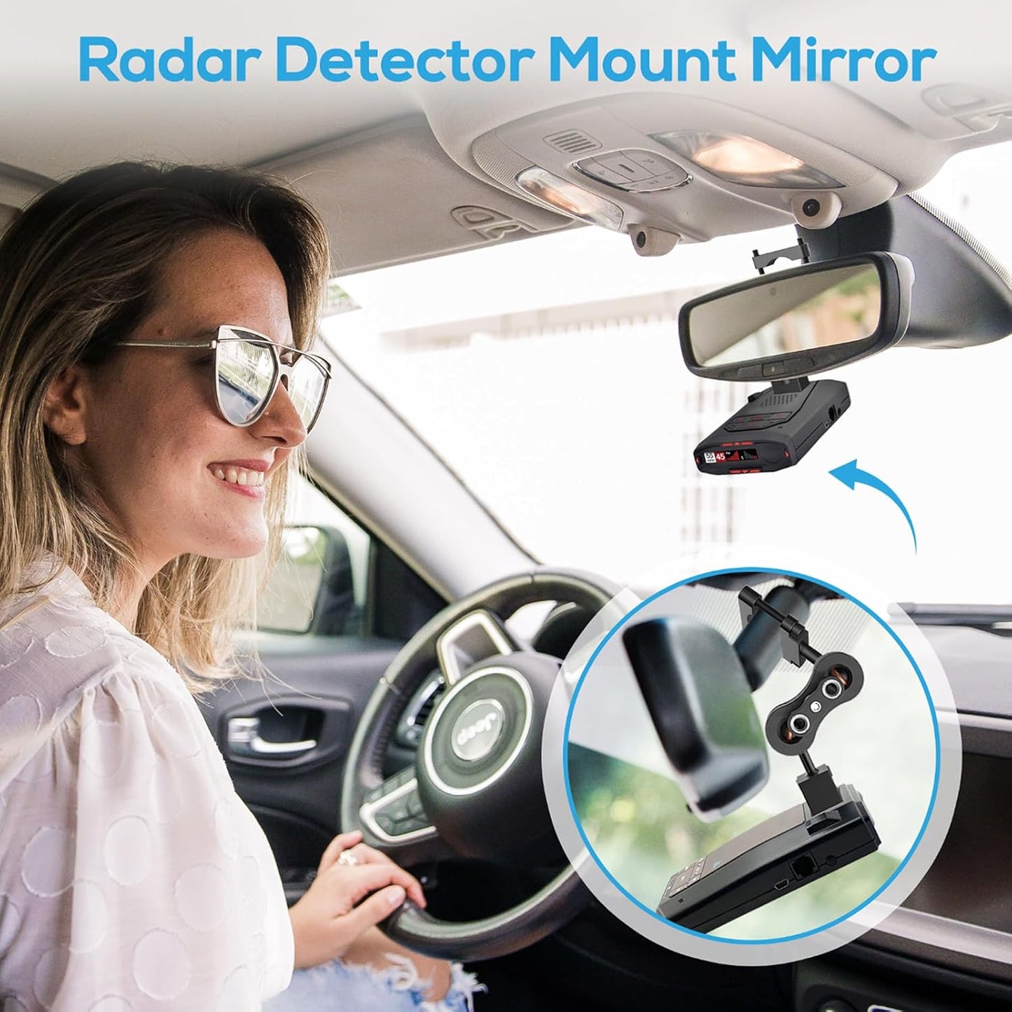 Vovucai Max360C Max3 Max4 Radar Detector Mount,Aluminum Radar Mount,Rearview Mirror Rod Mount Bracketfor Escort IX IXc