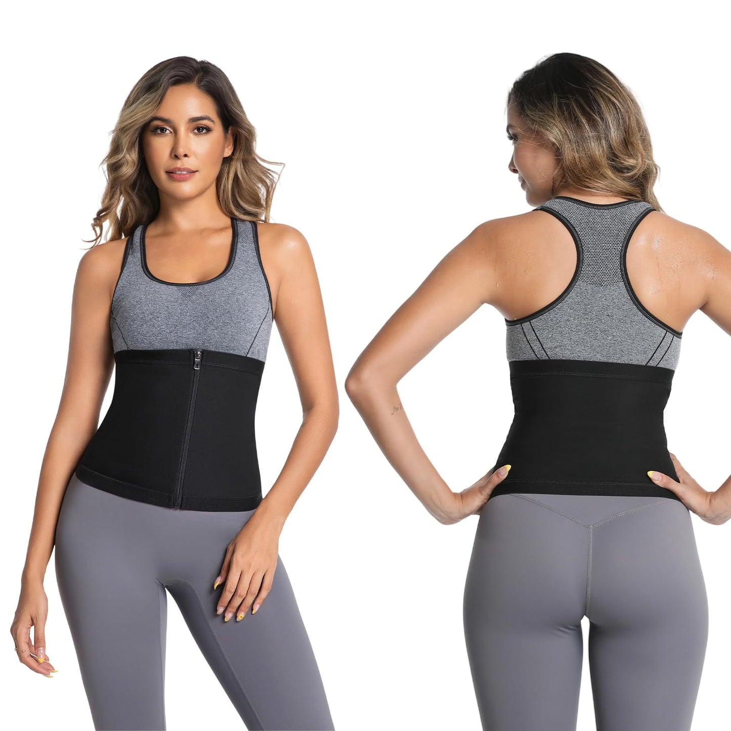 Towintec Waist Trainers for Women Belly Fat Lower Waist Trimmer Sweat Tummy Band for Stomach Weight Loss Body Shaper Corset Tummy Wrap Workout Sports Compression Slimming Belt Sauna Suit(Blue,XXL)