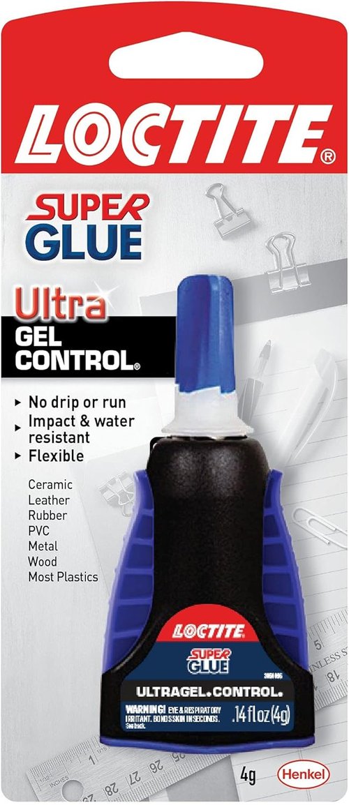 Loctite Super Glue Ultra Gel Control - Clear Cyanoacrylate Adhesive for Plastic, Wood & Metal | 0.14 fl oz Bottle