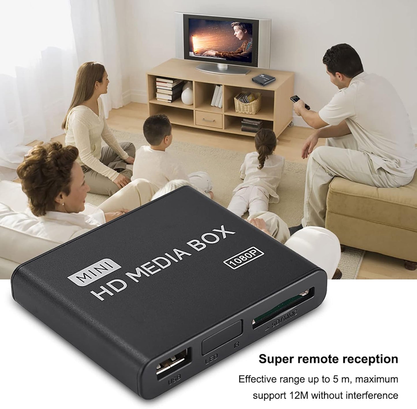 Fupi 1080P 7.1 1080P MMC MP3 Full-HD Digital Media Player, HDMI/AV/VGA Output, Surround Sound, HDMI Media Player