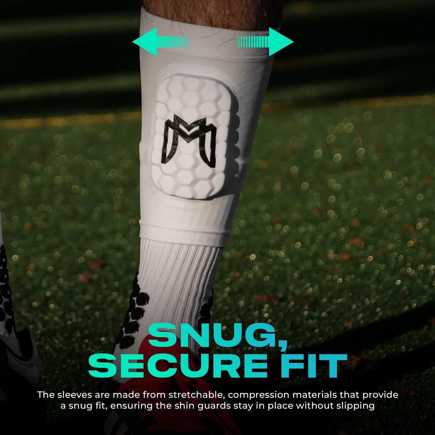 MediCaptain Mini Shin Guards Soccer – Built in Mini Shin Pad Sleeves for Men, Women, Teens – Small Shin Guards - Lightweight, Breathable, Shin Defender Leg Protection (White, Mini (3.9 x 2.4 in))