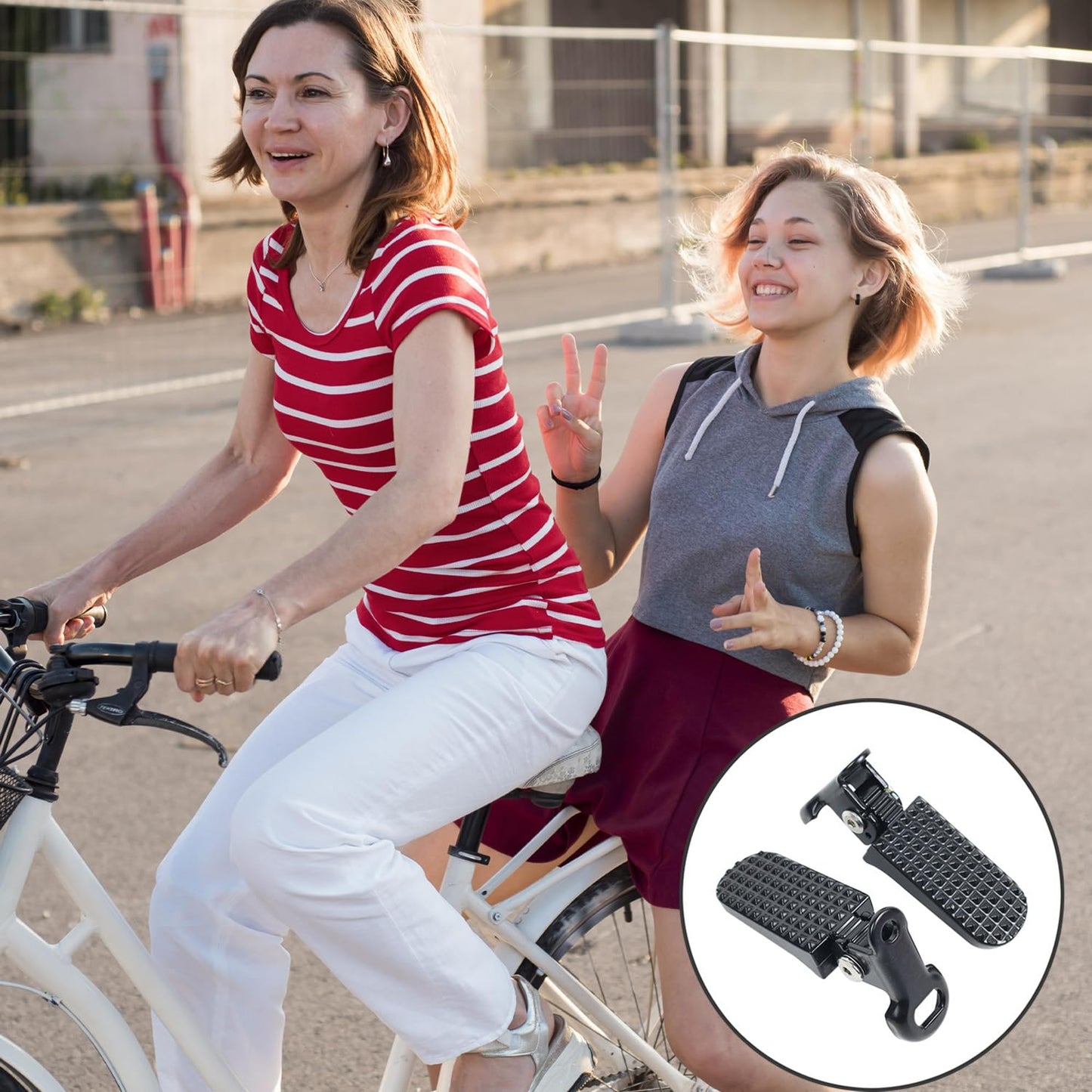 Reicyfang 1 Pair of Bike Foot Pegs, Aluminium Alloy Non-Slip Bike Rear Pedals,Mini Folding Bicycle Foot Pegs for Mountain, City, E-Bikes & Folding Bicycles