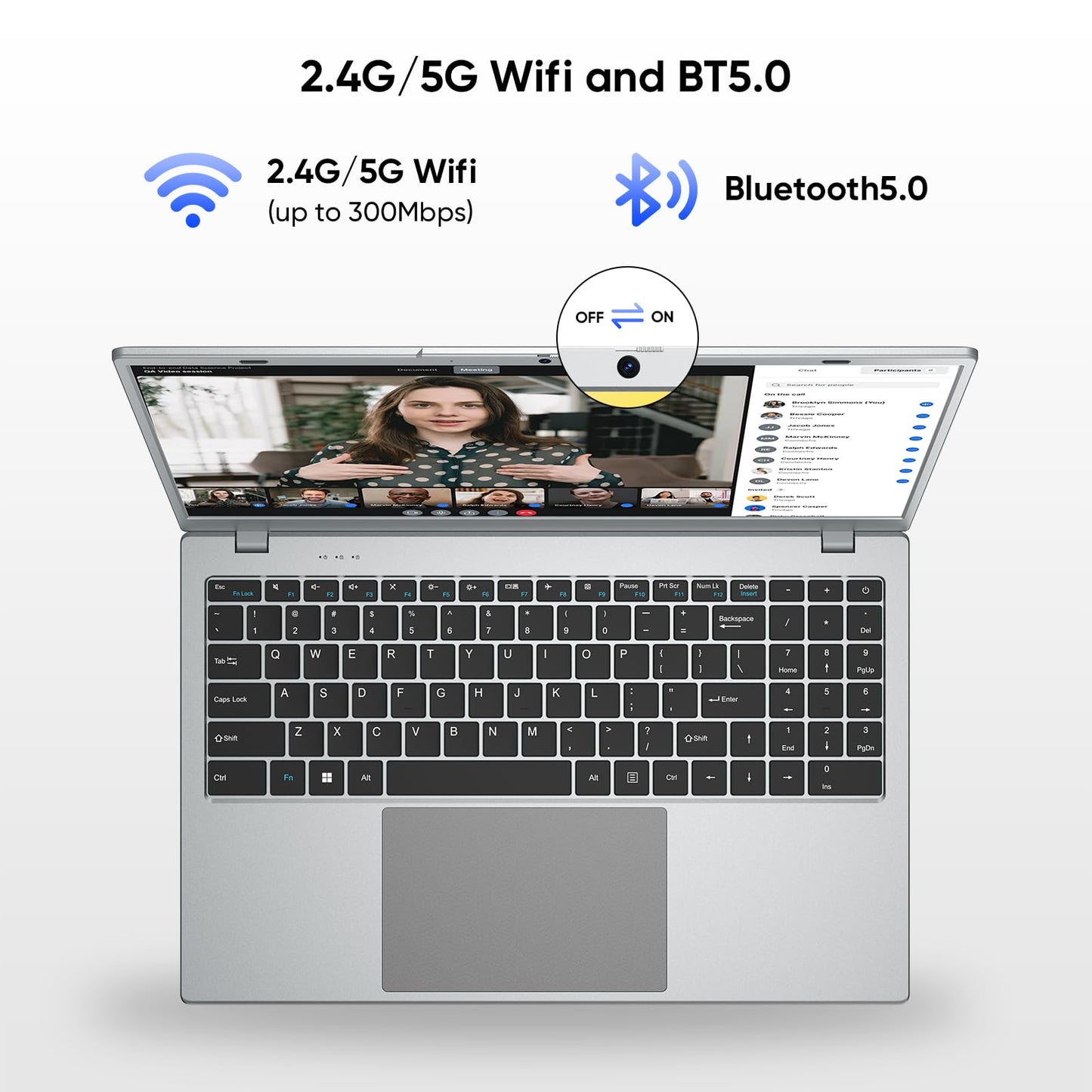 RIANIFEL Laptop Computer, 15.6 inch 1920x1080 FHD IPS Display, 16GB RAM / 256GB SSD Notebook PC with Intel 6500Y, Support 2.4G/5G Hz WiFi, BT5.0, MS 2024