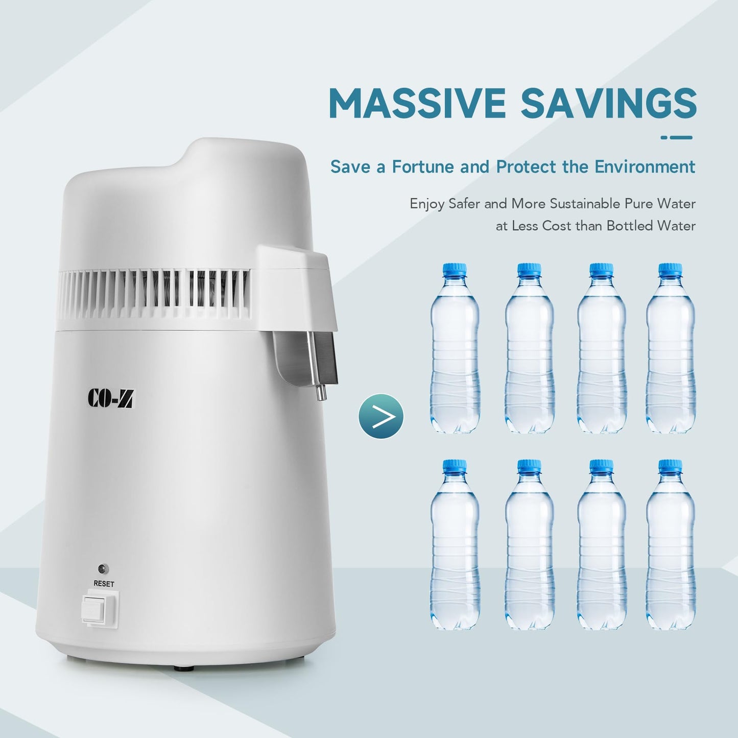 CO-Z 6L Water Distiller, Larger 1.6 Gal Countertop Home Distillers, Distilling Pure Water Machine for Home Table Desktop, Distilled Water Making Machine, Water Purifier to Make Clean Water for Home