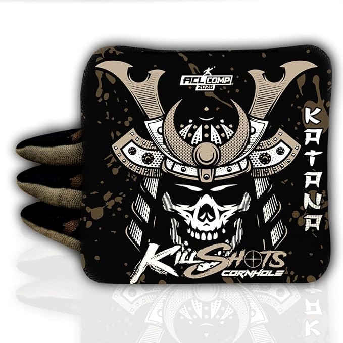Killshots Cornhole | Katana Series | Limited Edition | ACL Certified Cornhole Bags | Premium Quality | Dual-Speed | Durable & Weather Resistant | Set of 4 Bags