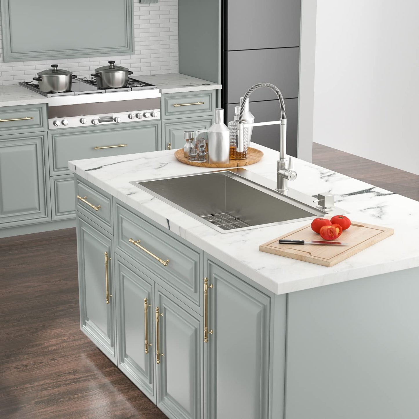 Kichae 33 Kitchen Sink Drop In - 33 x 22 Kitchen Sink Ledge Workstation Topmount Drop-In Single Bowl Stainless Steel 16 Gauge Single Bowl