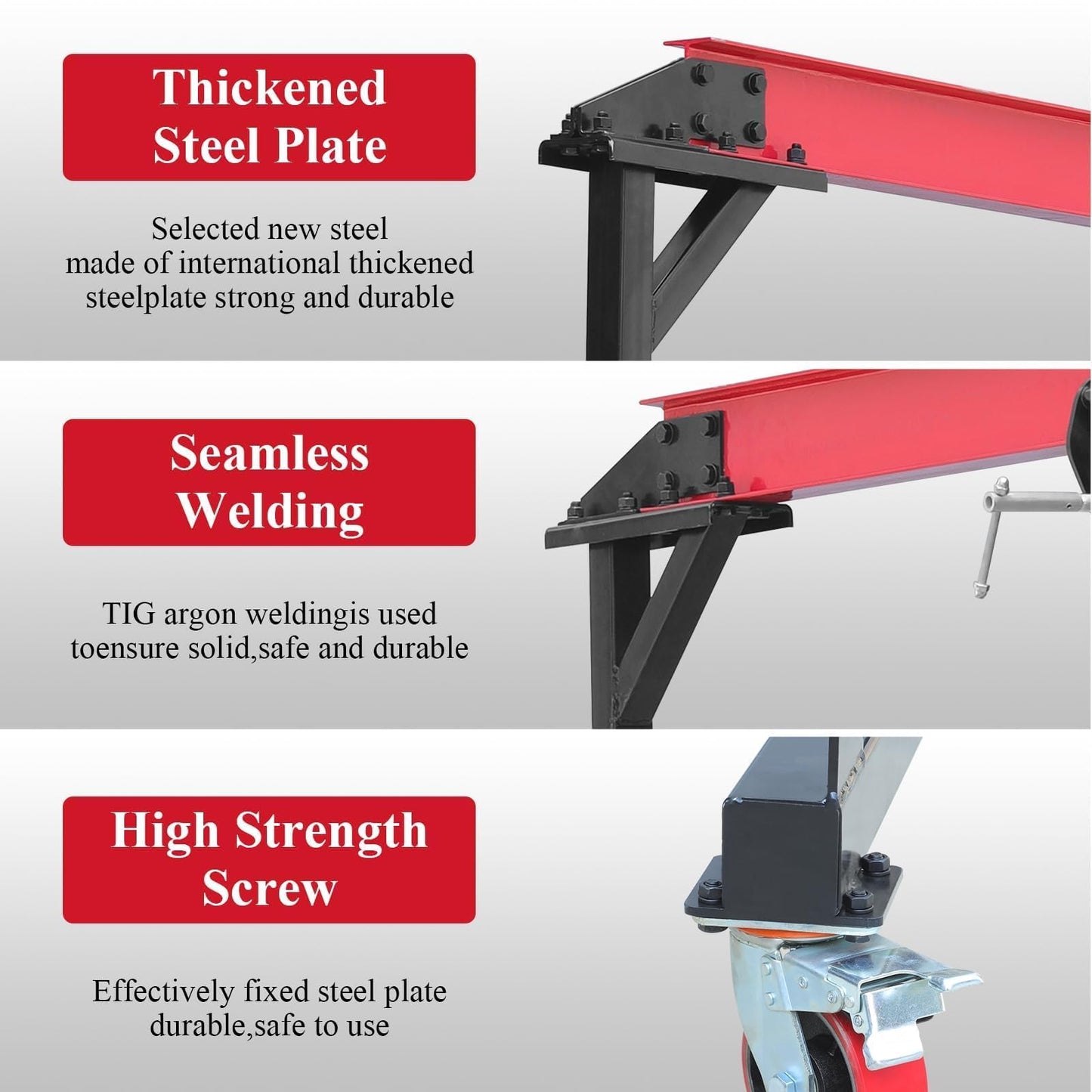 Gantry Crane, 4400 LBS Adjustable Gantry Crane, 2 Ton Shop Cranes Lift Hoist with 8-12 ft Adjustable Height for Warehouse & Factory