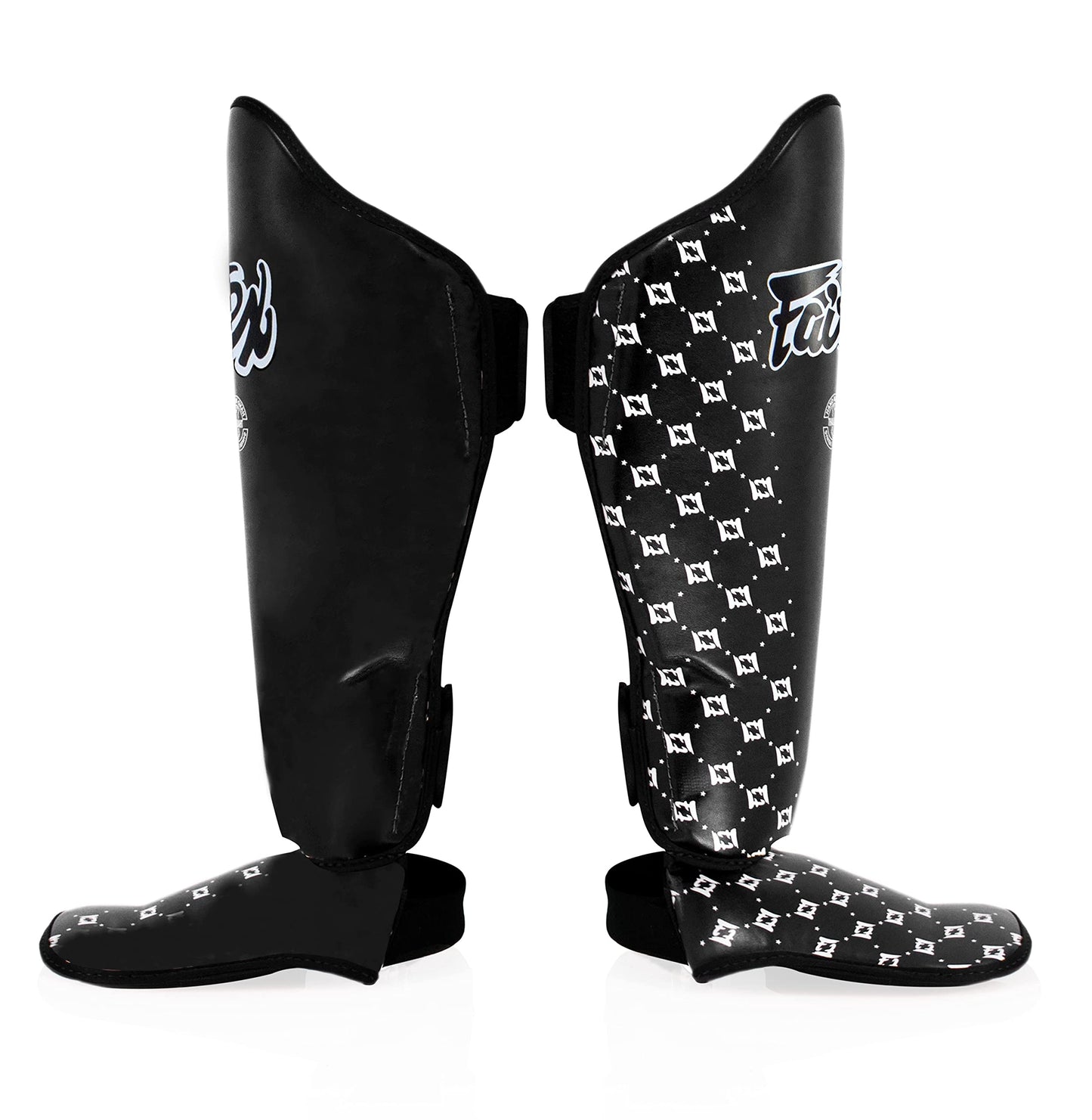 Fairtex SP5 Muay Thai Shin Guards for Men, Women, Kids | Shinguards are Premium, Lightweight & Durable | Extended Protection to Avoid shin splints During Training or Sparring - Medium,Black