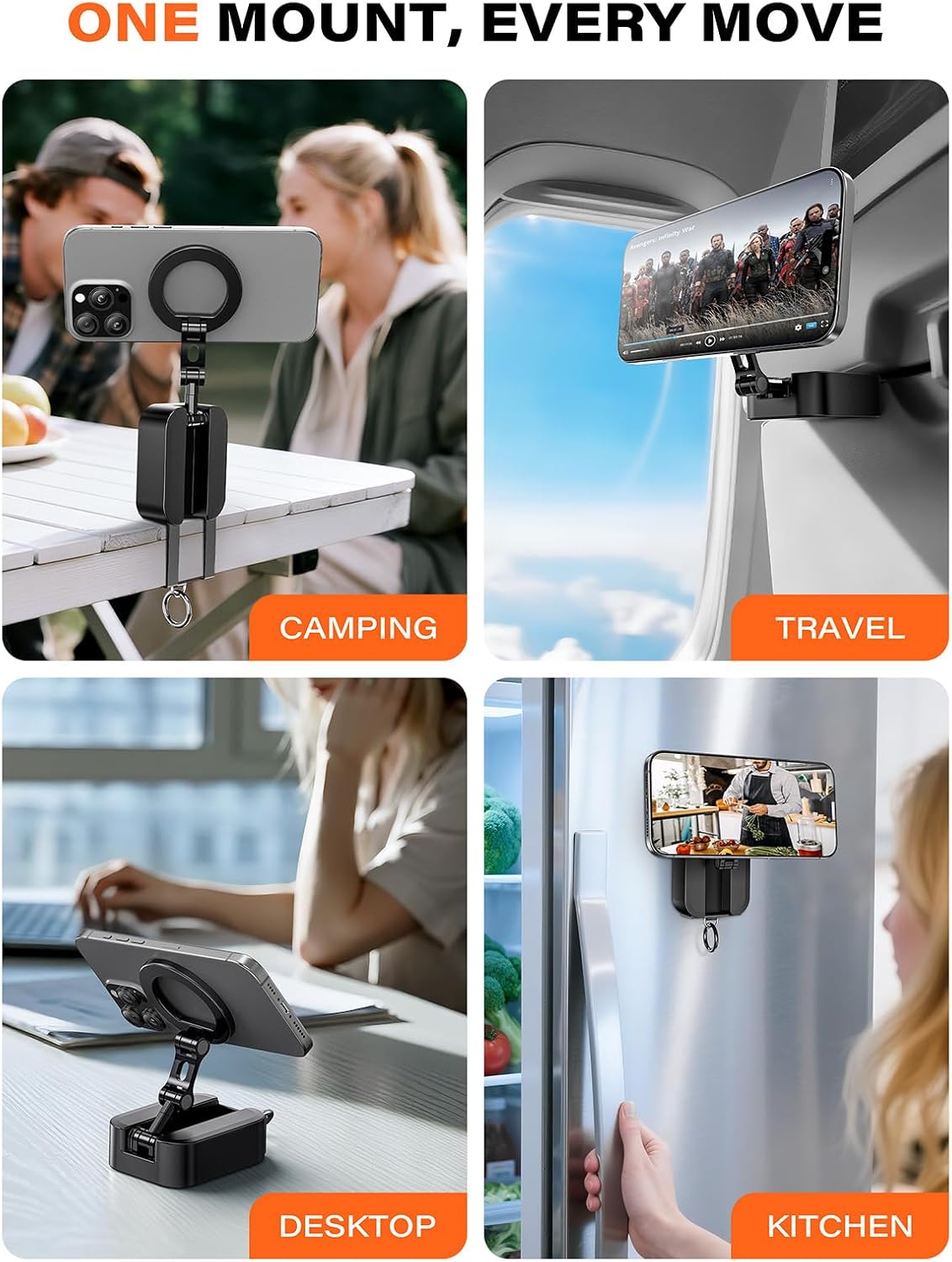 A2C 3-in-1 [20x N52] Magnetic Phone Holder for Gym, Strong Magnets Attach to Metal Surface, Portable Phone Mount