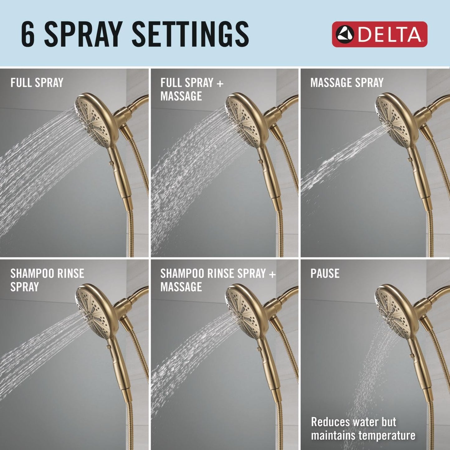 Delta Nicoli 14 Series Brushed Gold Bathtub Shower Faucet Set with Handheld Shower Head, Valve Trim Kit, Champagne Bronze 144749-CZ-HS (Valve Included)