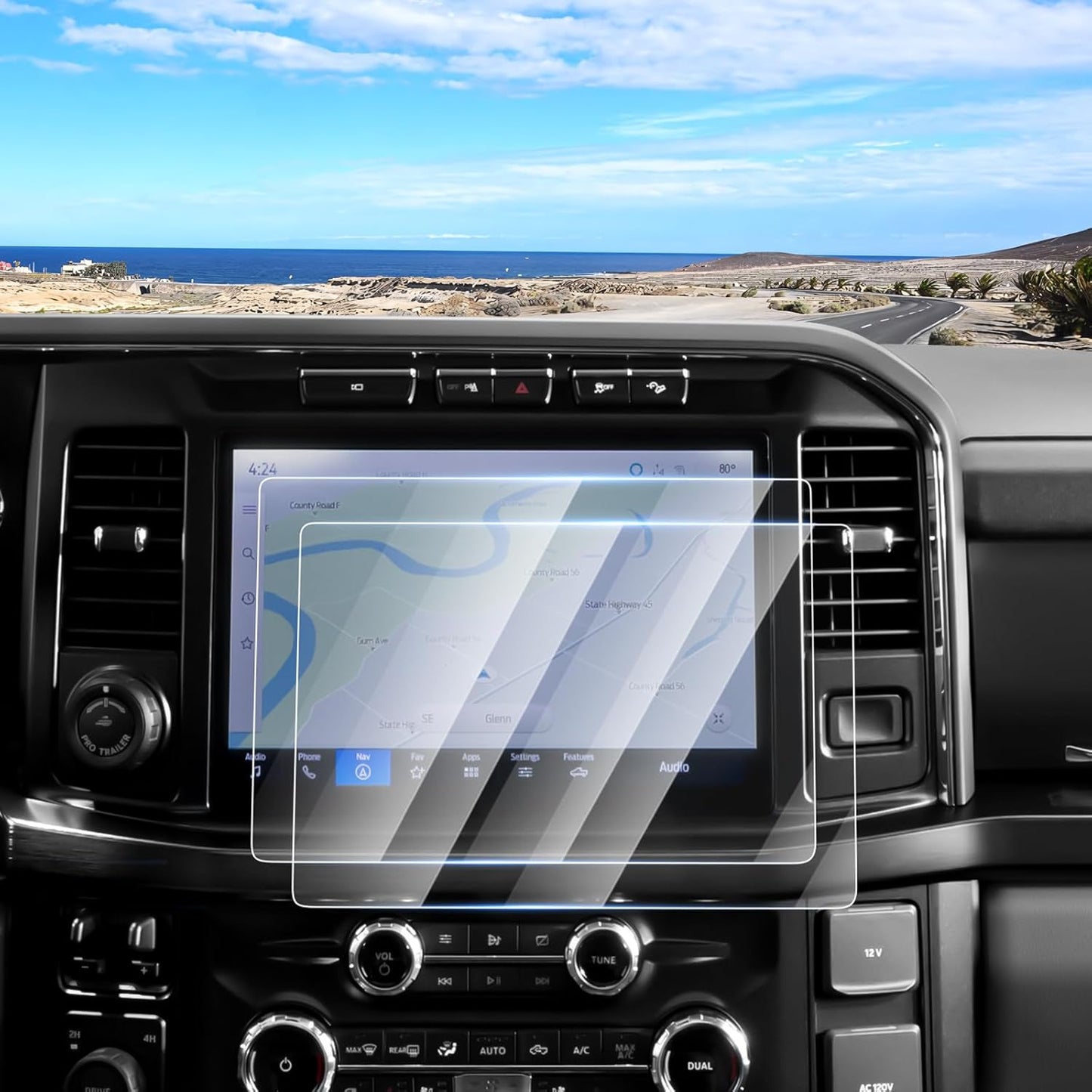 2PCS 2023-2025 2026 F250 F350 F450, 12 Inch Canvcle Screen Protector for Ford Super Duty Touch Screen Protector